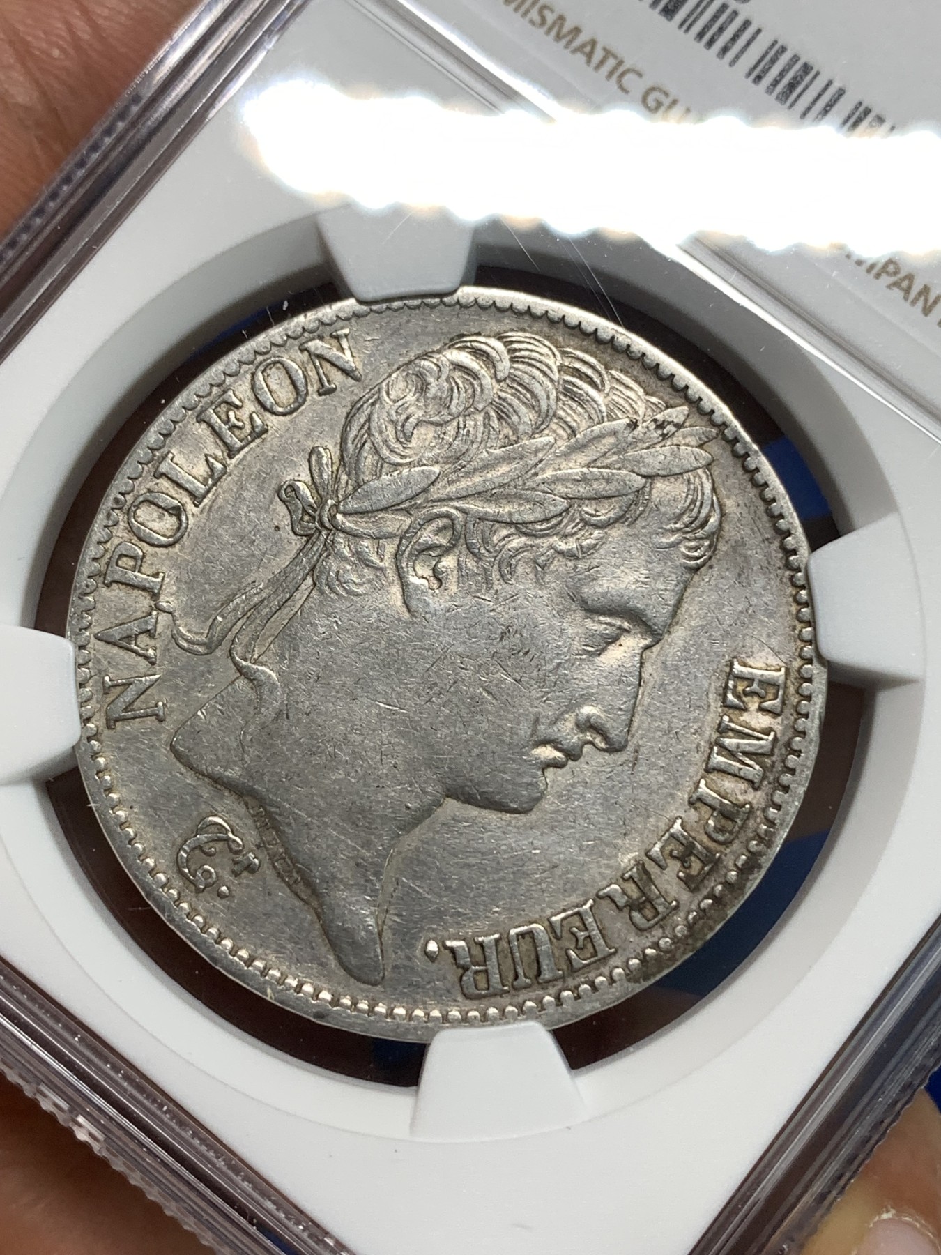 《竞宝斋》第218场-周日，周一 2场 (全场包邮) NGC XFD 法国1813年拿破仑5法郎银币