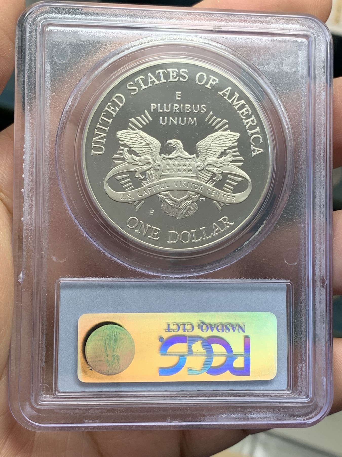 《竞宝斋》第218场-周日，周一 2场 (全场包邮) PCGS-PR69DCAM 美国2001年首都访问中心纪念精制大银币