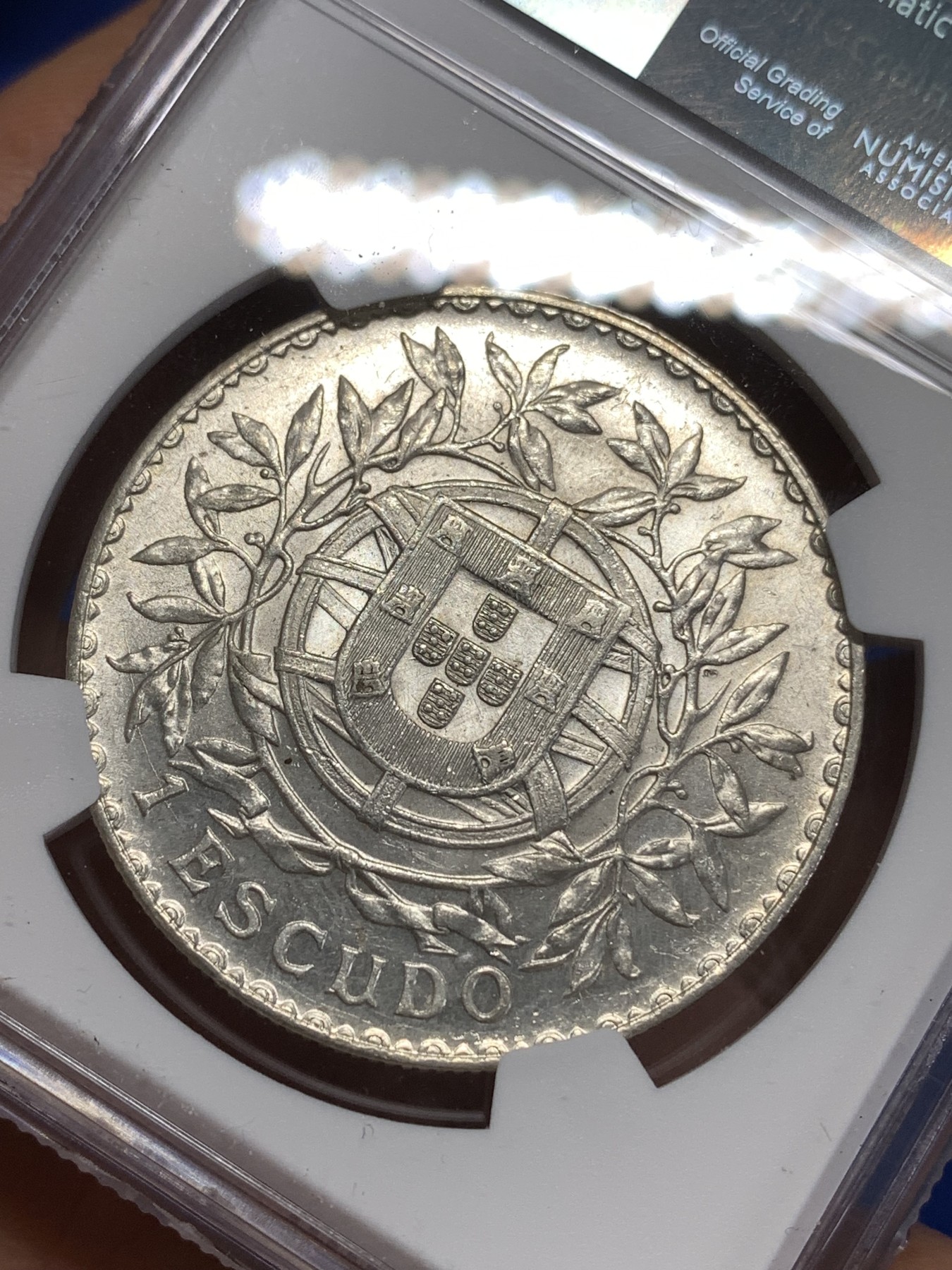 《竞宝斋》第218场-周日，周一 2场 (全场包邮) NGC-AU58 葡萄牙1916年女神头像1埃斯库多大银币