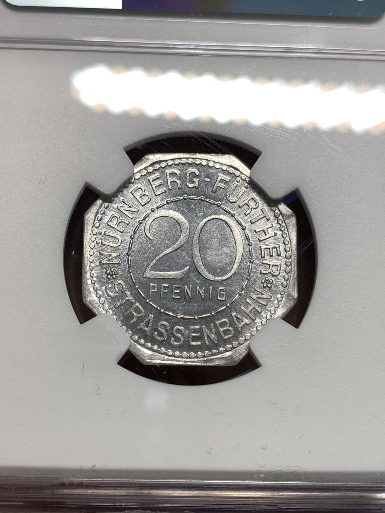 《竞宝斋》第218场-周日，周一 2场 (全场包邮) NGC-MS65 1920年德国紧急状态时期，纽伦堡20芬尼，景观系列