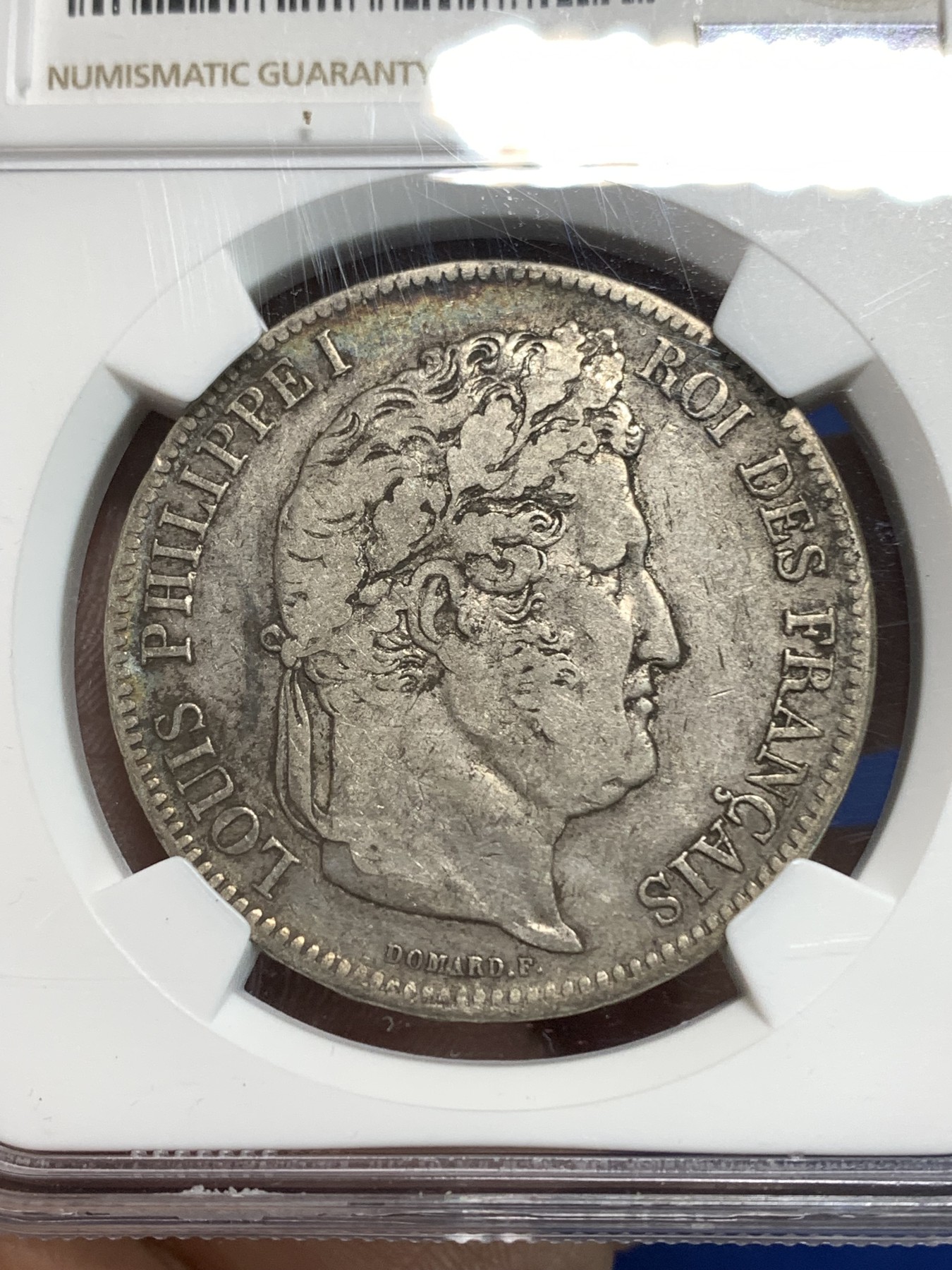 《竞宝斋》第218场-周日，周一 2场 (全场包邮) NGC VF35 法国1841年W版菲利普5法郎银币