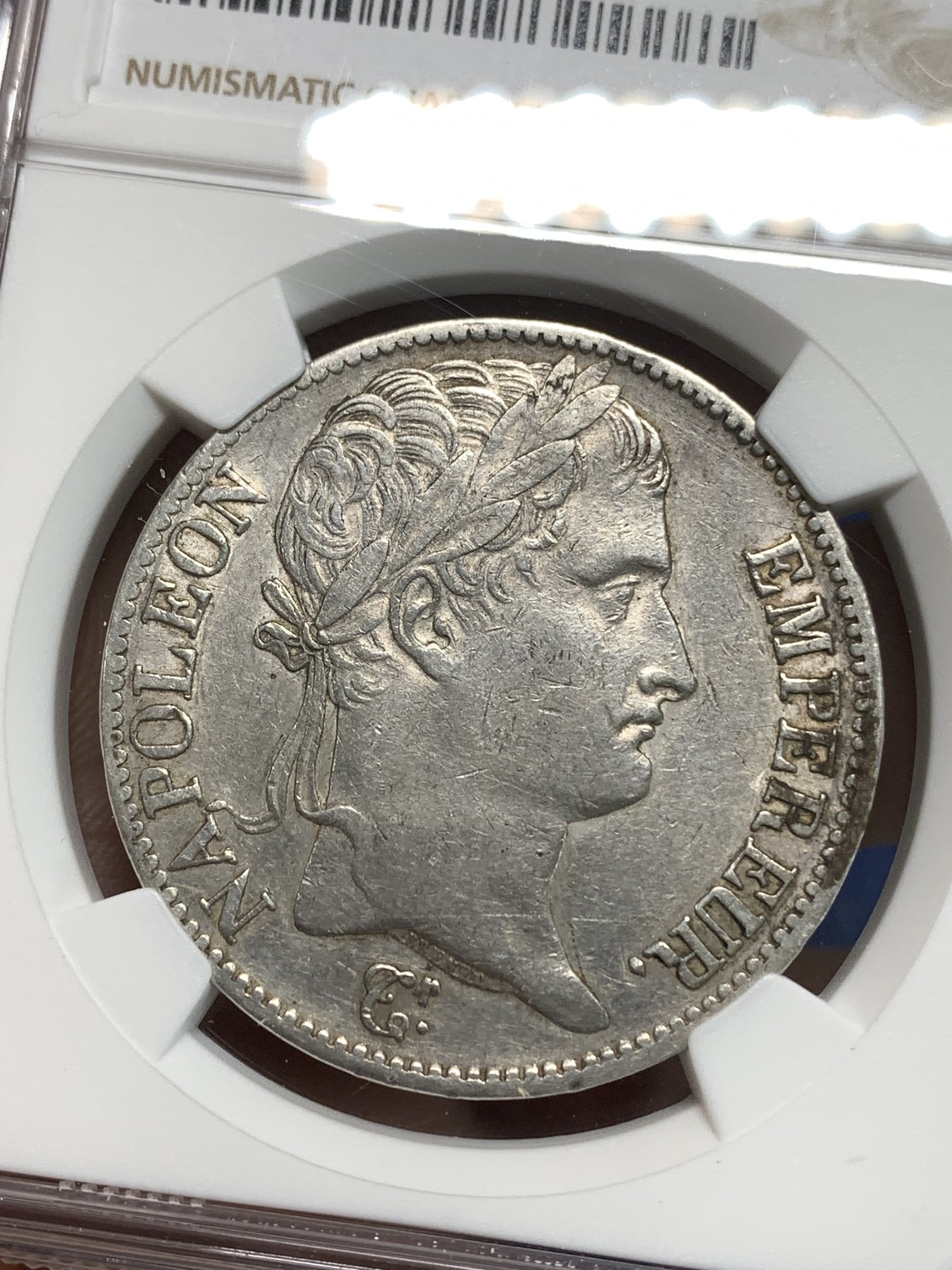 《竞宝斋》第218场-周日，周一 2场 (全场包邮) NGC XFD 法国1813年拿破仑5法郎银币