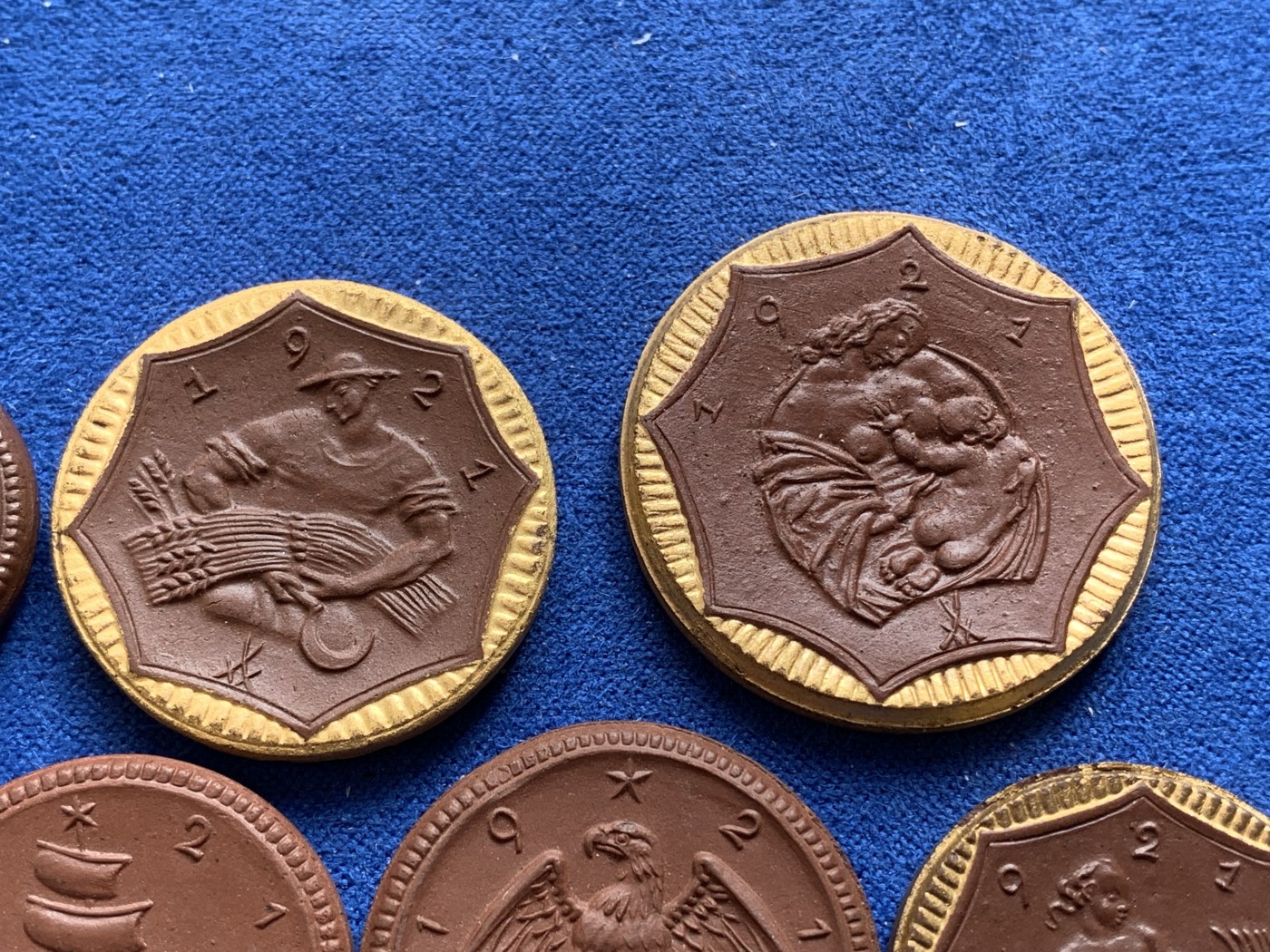 《竞宝斋》第218场-周日，周一 2场 (全场包邮) 7枚一组 1921德国紧急时期陶币