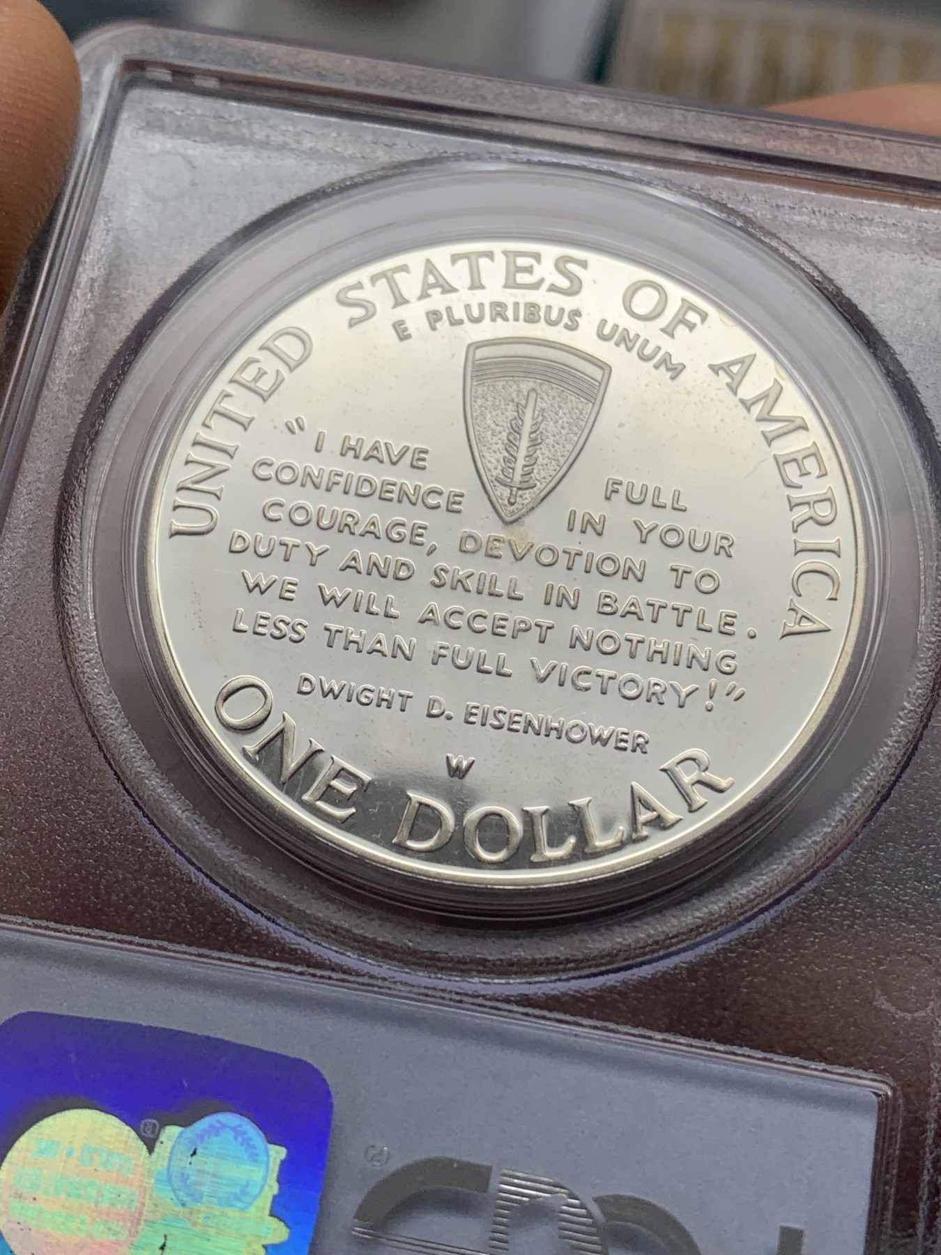 《竞宝斋》第218场-周日，周一 2场 (全场包邮) PCGS-PR69DCAM 美国1991-95年第二次世界大战纪念精制大银币 诺曼底登陆