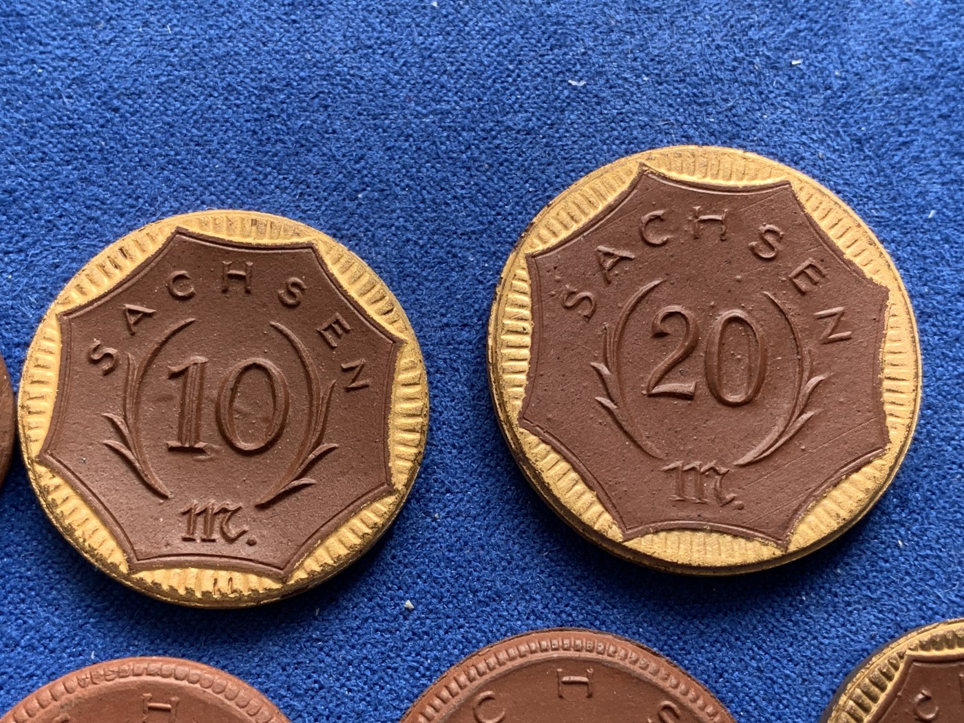 《竞宝斋》第218场-周日，周一 2场 (全场包邮) 7枚一组 1921德国紧急时期陶币