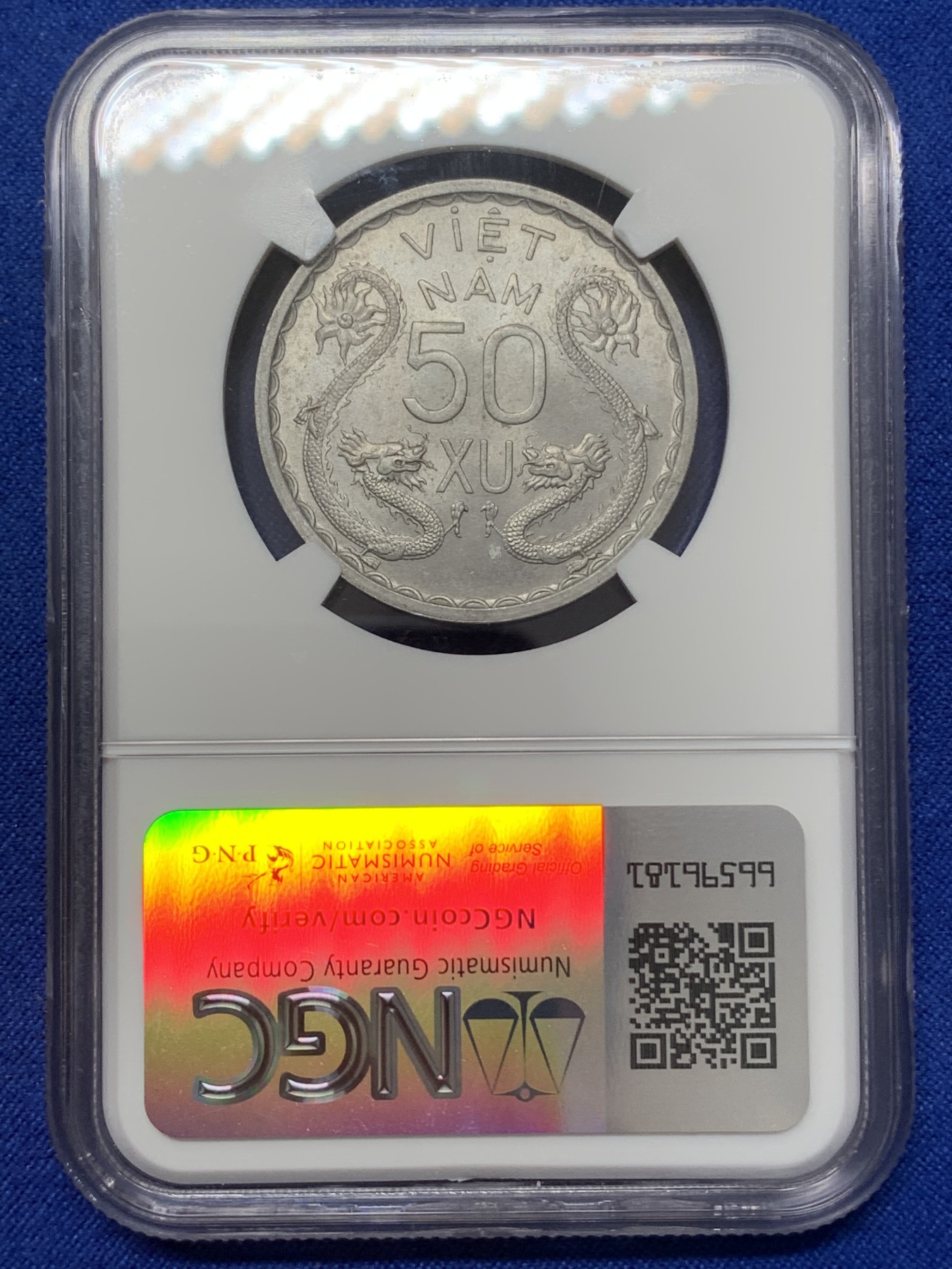 《竞宝斋》第218场-周日，周一 2场 (全场包邮) NGC MS64 越南1953三美女50苏经典双龙铝币