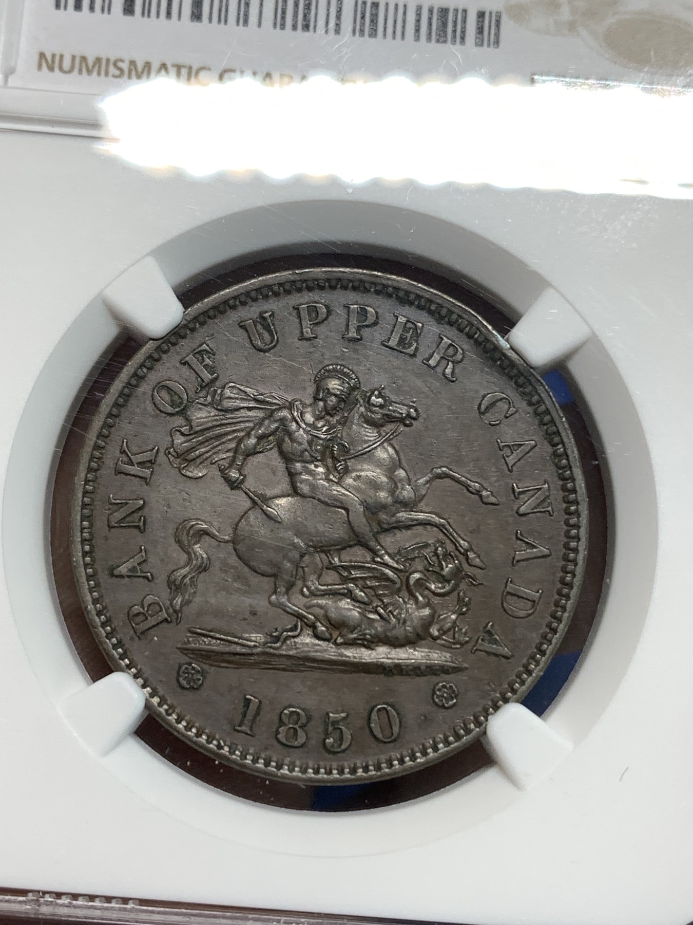 《竞宝斋》第218场-周日，周一 2场 (全场包邮) NGC AUD 加拿大1850年1便士铜币