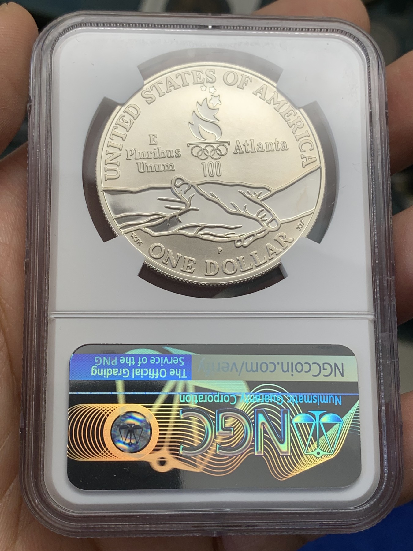 《竞宝斋》第218场-周日，周一 2场 (全场包邮) NGC PF69UC 美国1995年残奥会1美元大银币