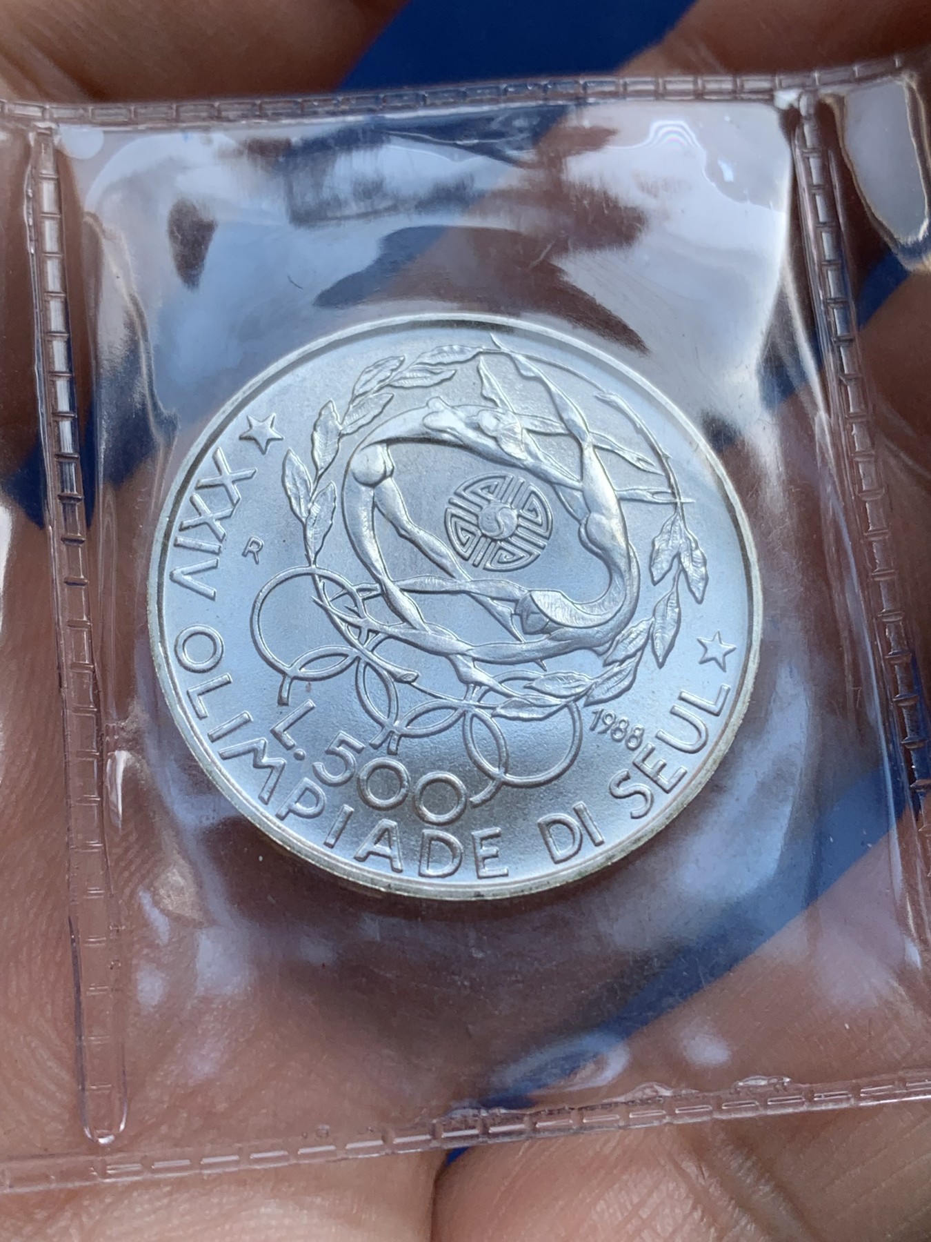 《竞宝斋》第218场-周日，周一 2场 (全场包邮) 意大利 1988年奥运纪念500里拉银币