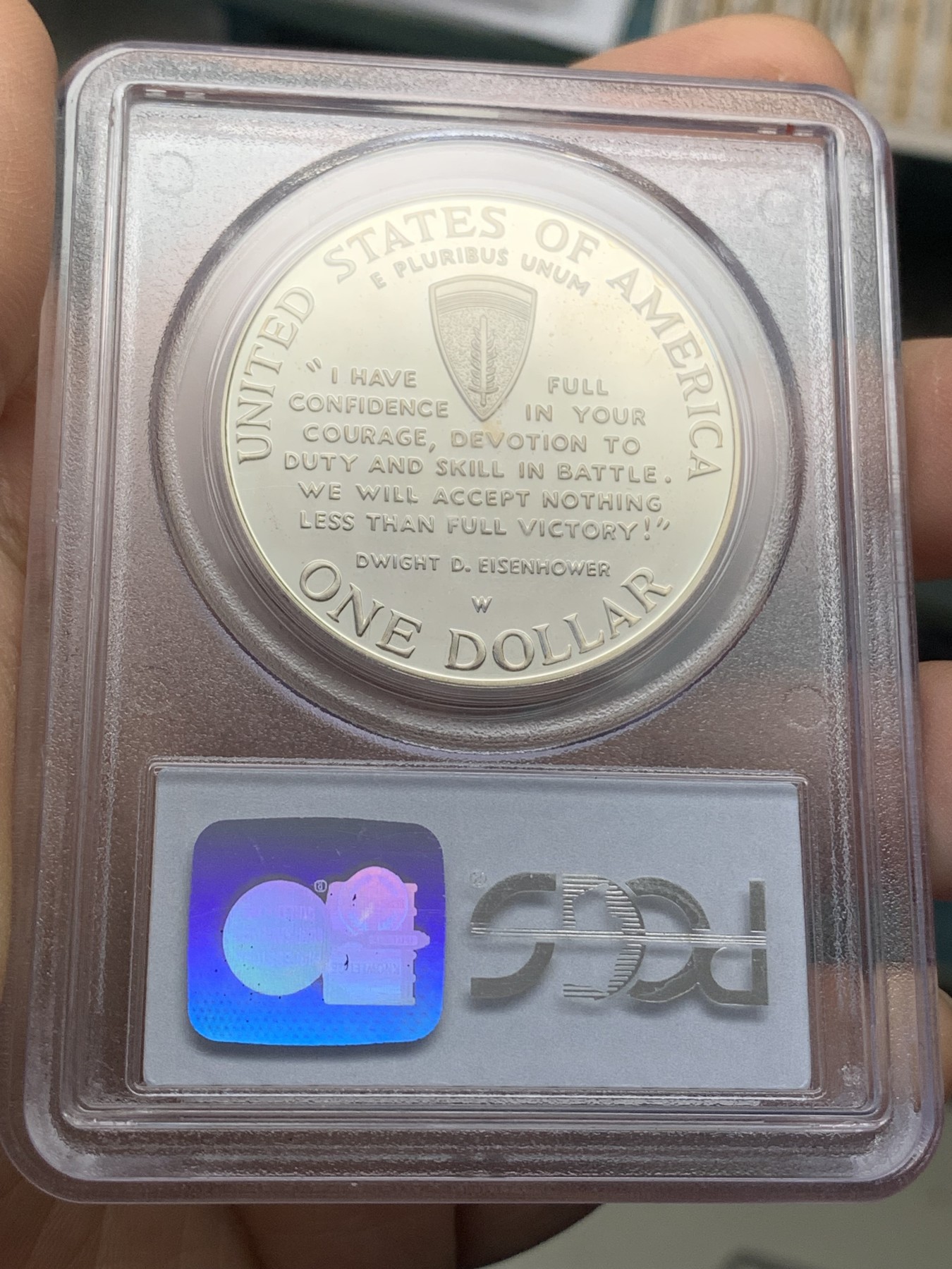 《竞宝斋》第218场-周日，周一 2场 (全场包邮) PCGS-PR69DCAM 美国1991-95年第二次世界大战纪念精制大银币 诺曼底登陆