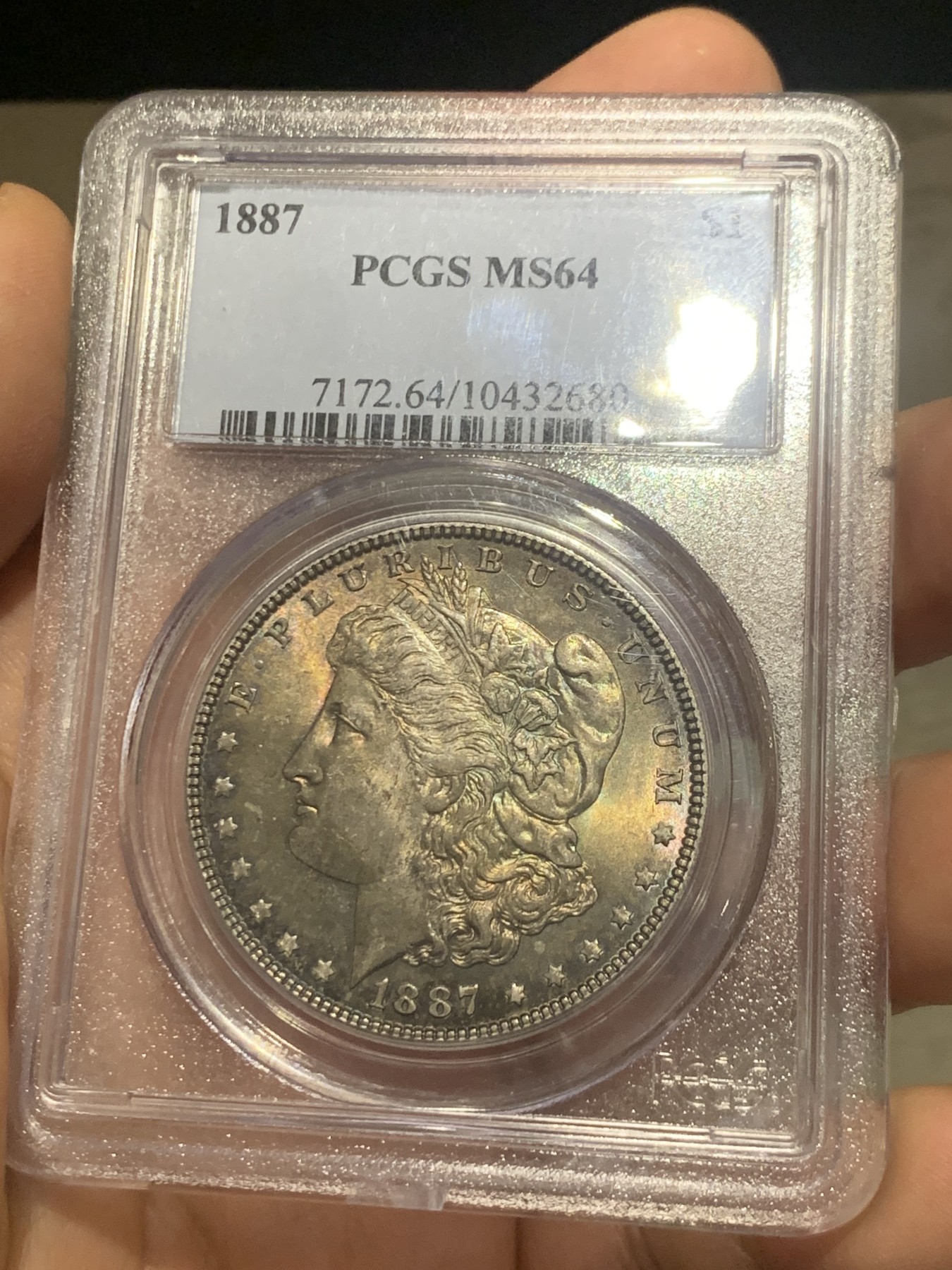 《竞宝斋》第218场-周日，周一 2场 (全场包邮) PCGS MS64  美国1887摩根银币
