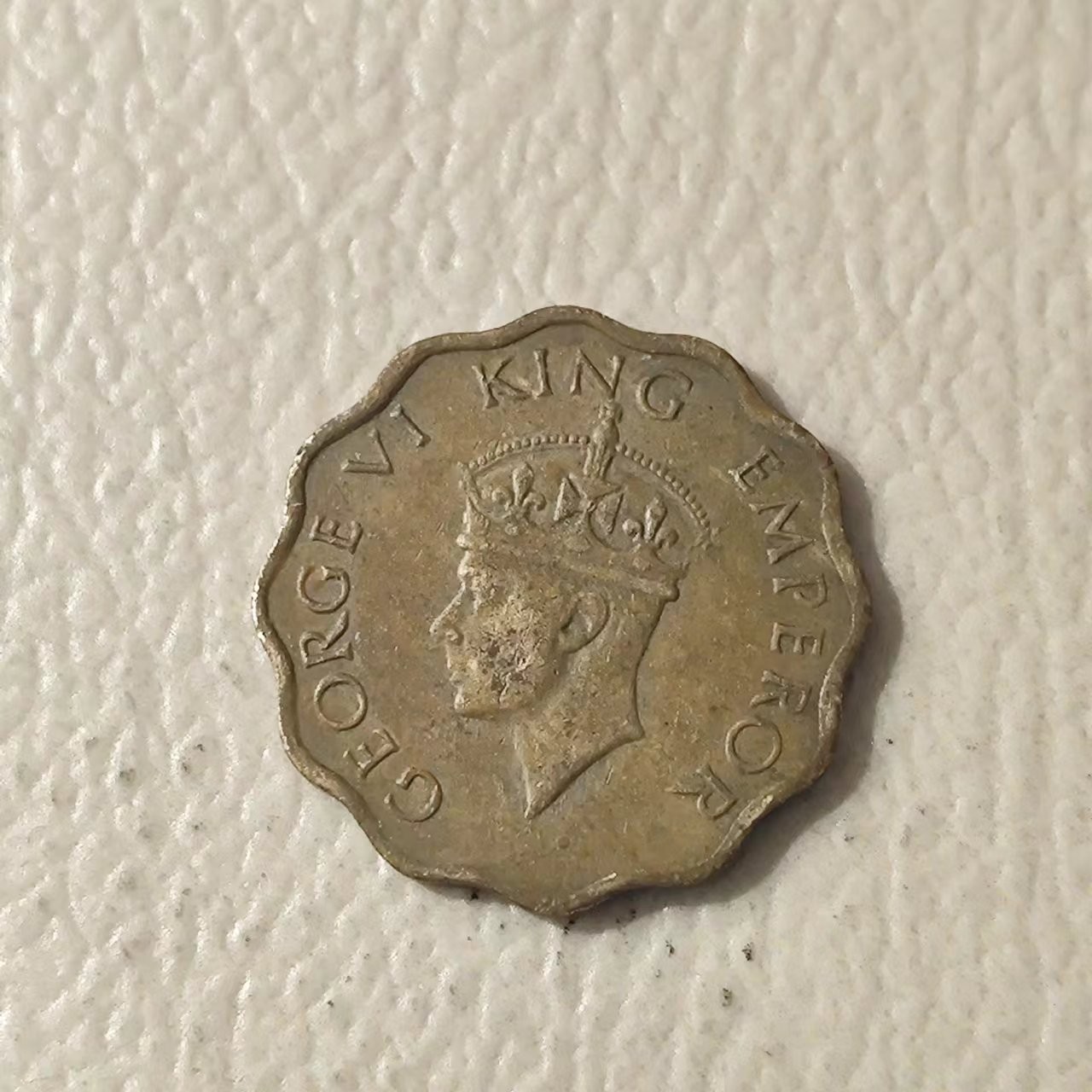 FCO-8-双色币-银币 乔治六世英属印度1944年1安娜