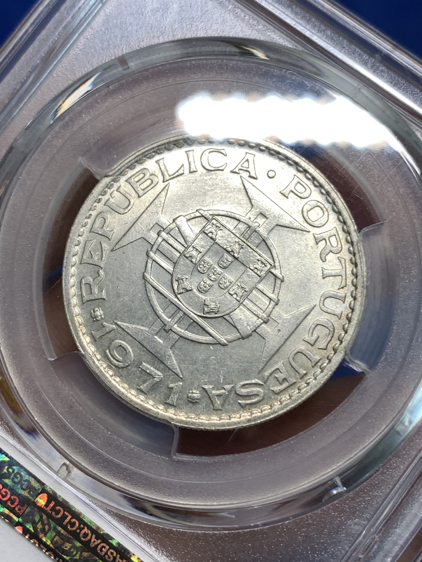 《竞宝斋》第218场-周日，周一 2场 (全场包邮) PCGS-MS65 1971年澳门5元流通银币，亚军分