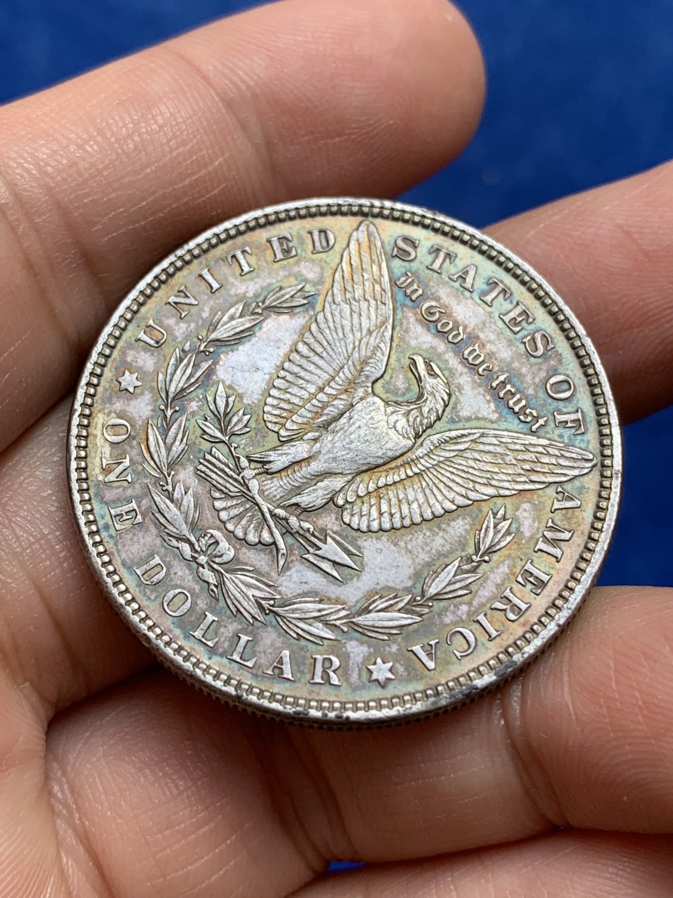 《竞宝斋》第218场-周日，周一 2场 (全场包邮) 美国 1887年 摩根银币1美元 深彩包浆