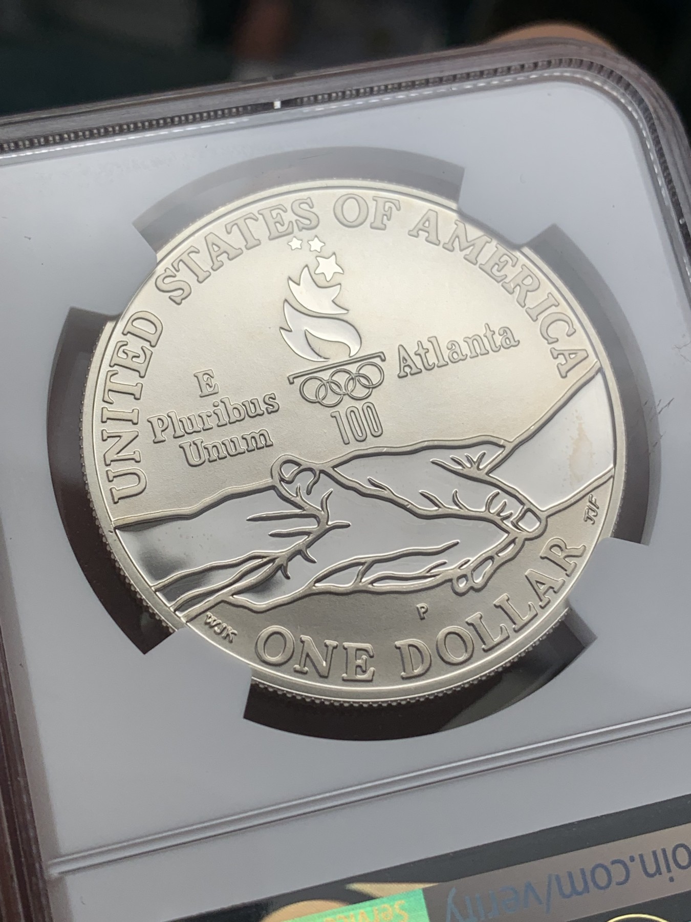 《竞宝斋》第218场-周日，周一 2场 (全场包邮) NGC PF69UC 美国1995年残奥会1美元大银币