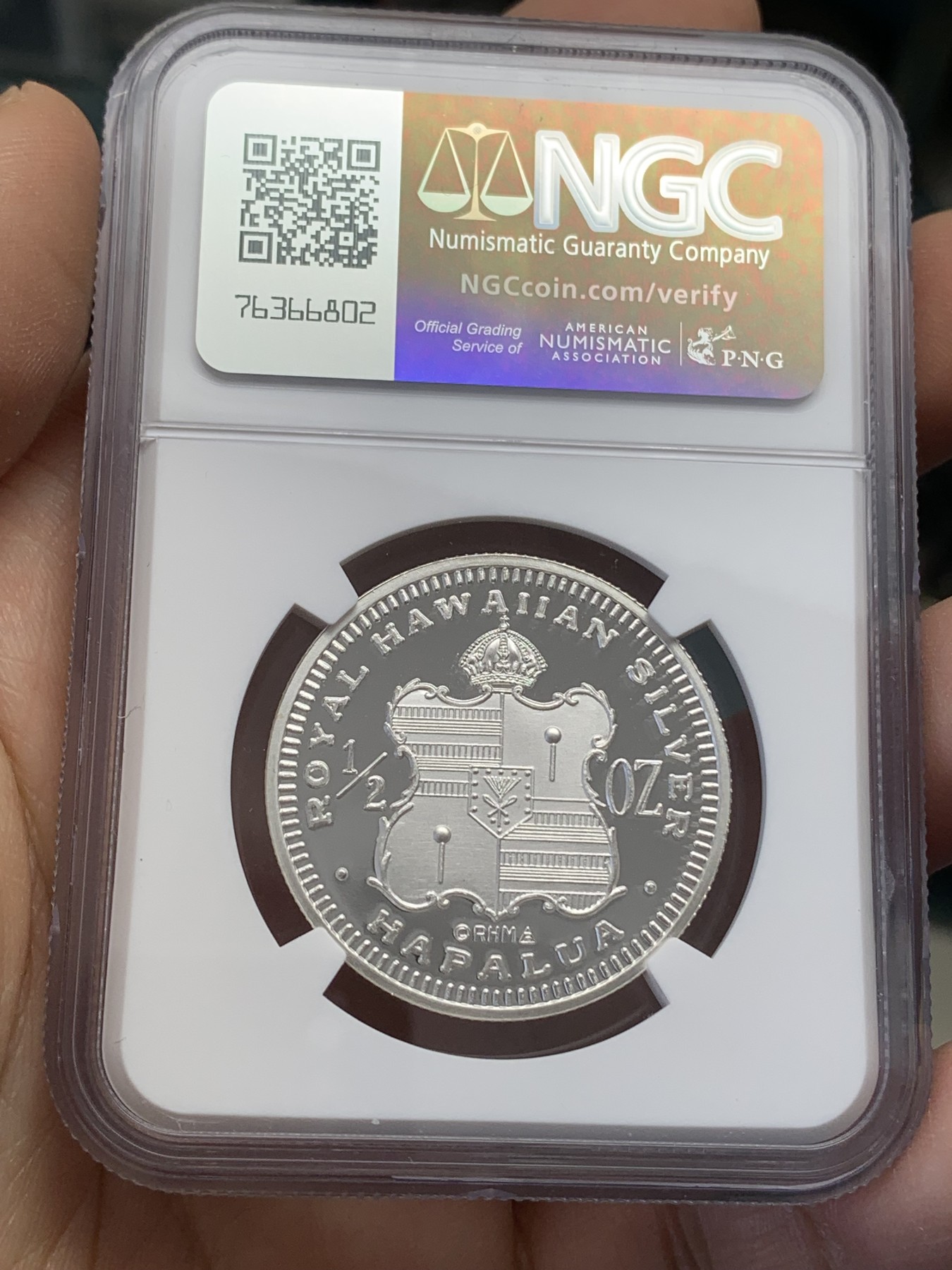 《竞宝斋》第218场-周日，周一 2场 (全场包邮) 冠军分 NGC PF69 夏威夷王国1996年半盎司精制银币