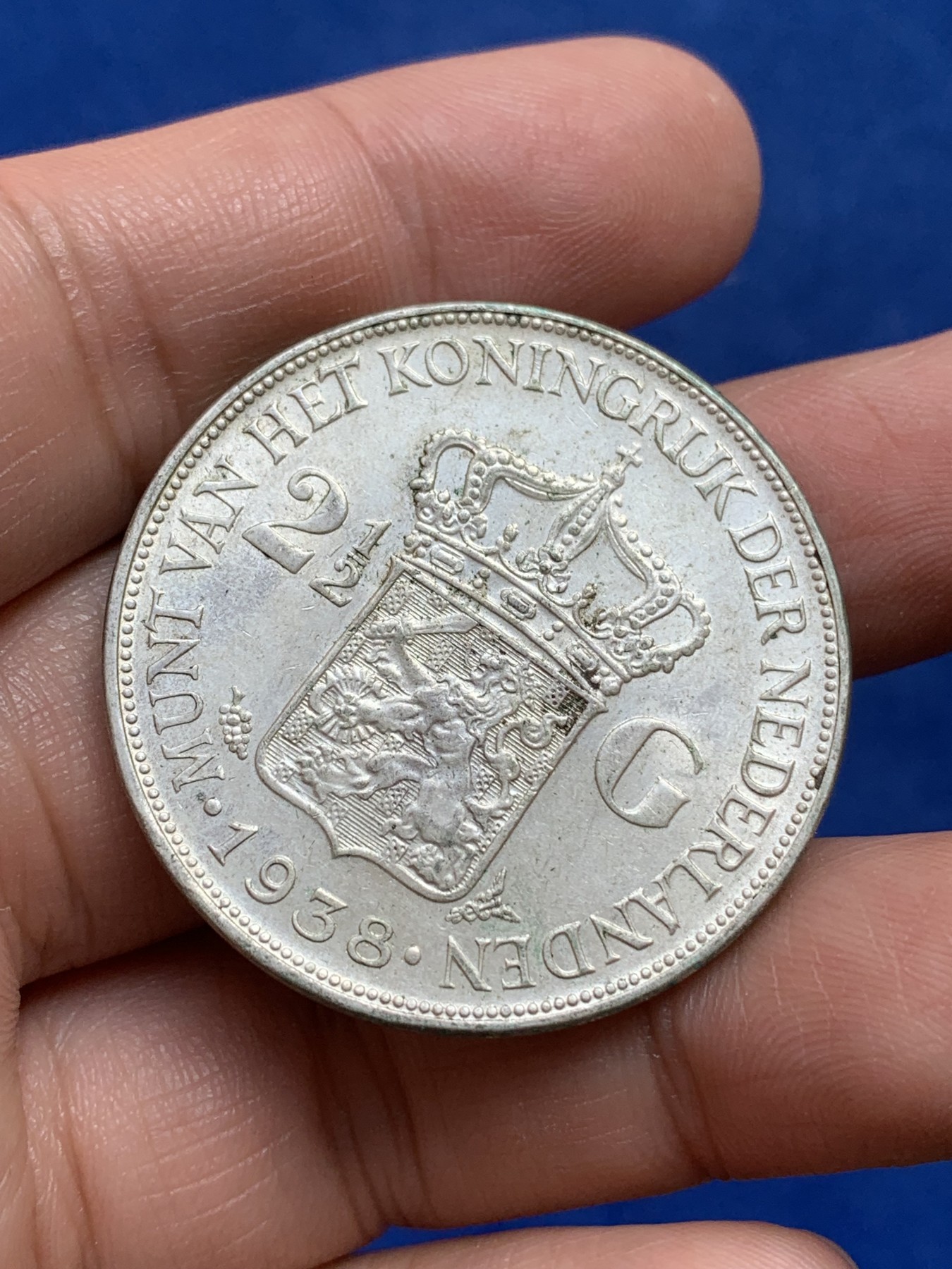 《竞宝斋》第218场-周日，周一 2场 (全场包邮) 荷兰1938年威廉明娜女王2.5盾大银币 光好细节不错