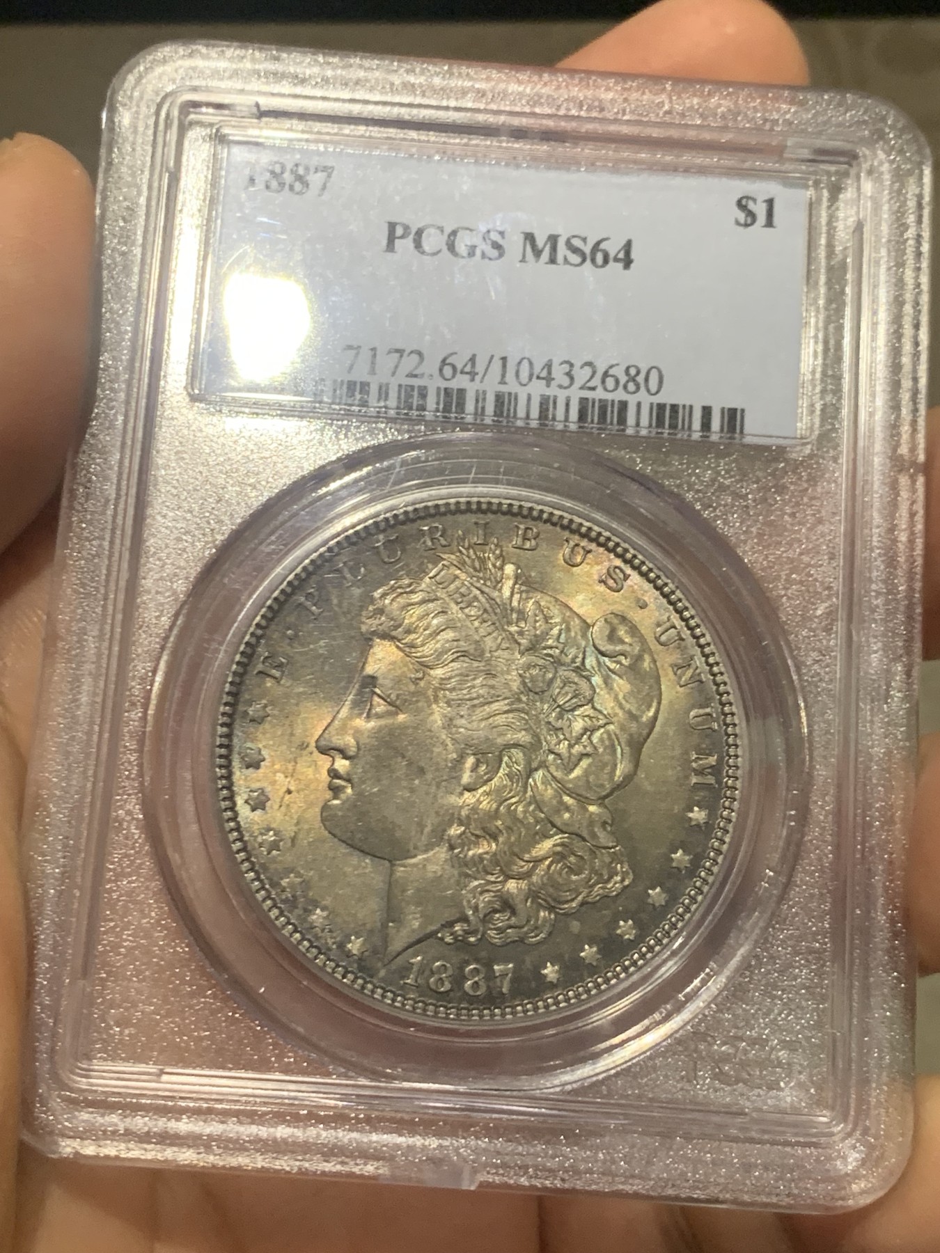 《竞宝斋》第218场-周日，周一 2场 (全场包邮) PCGS MS64  美国1887摩根银币
