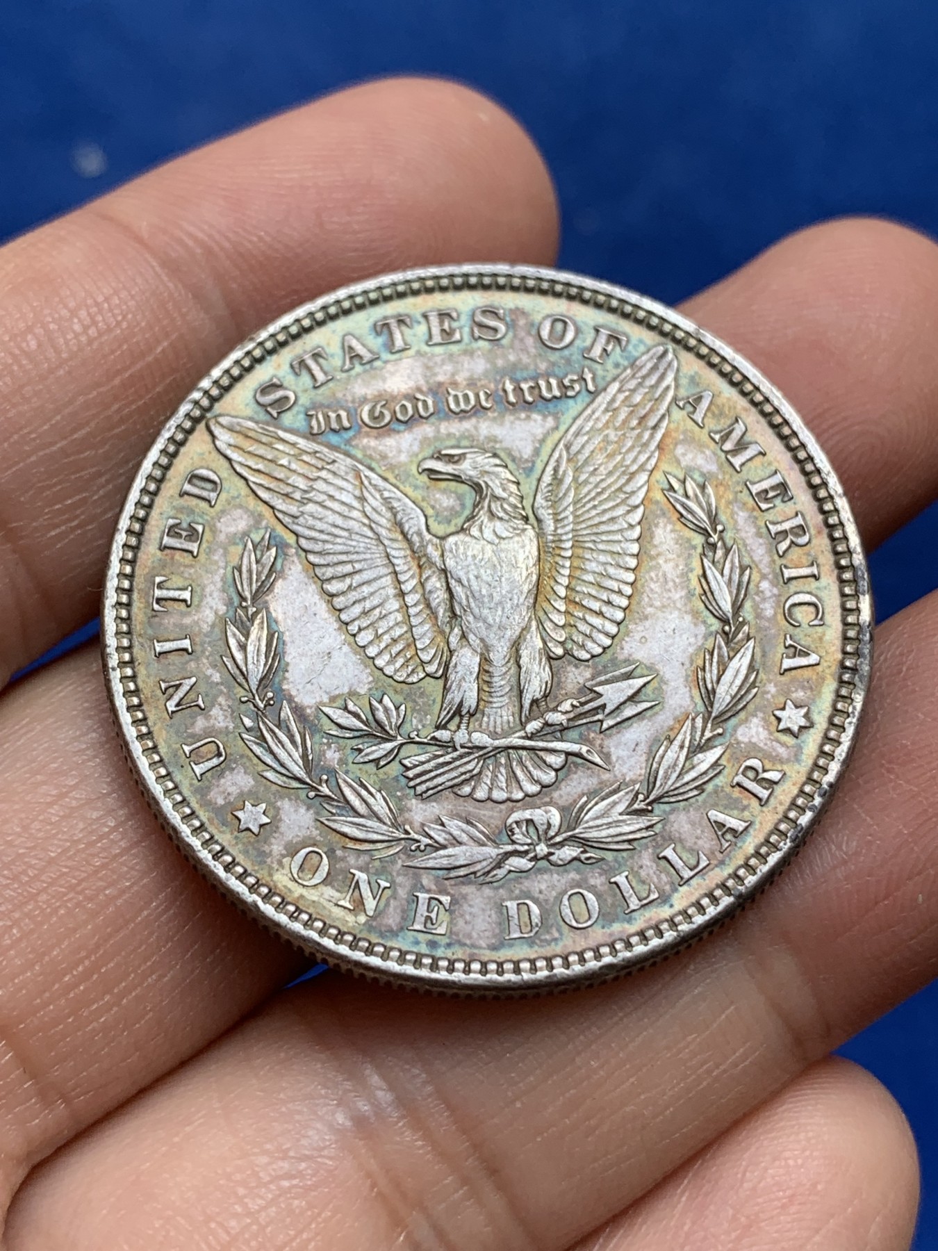 《竞宝斋》第218场-周日，周一 2场 (全场包邮) 美国 1887年 摩根银币1美元 深彩包浆