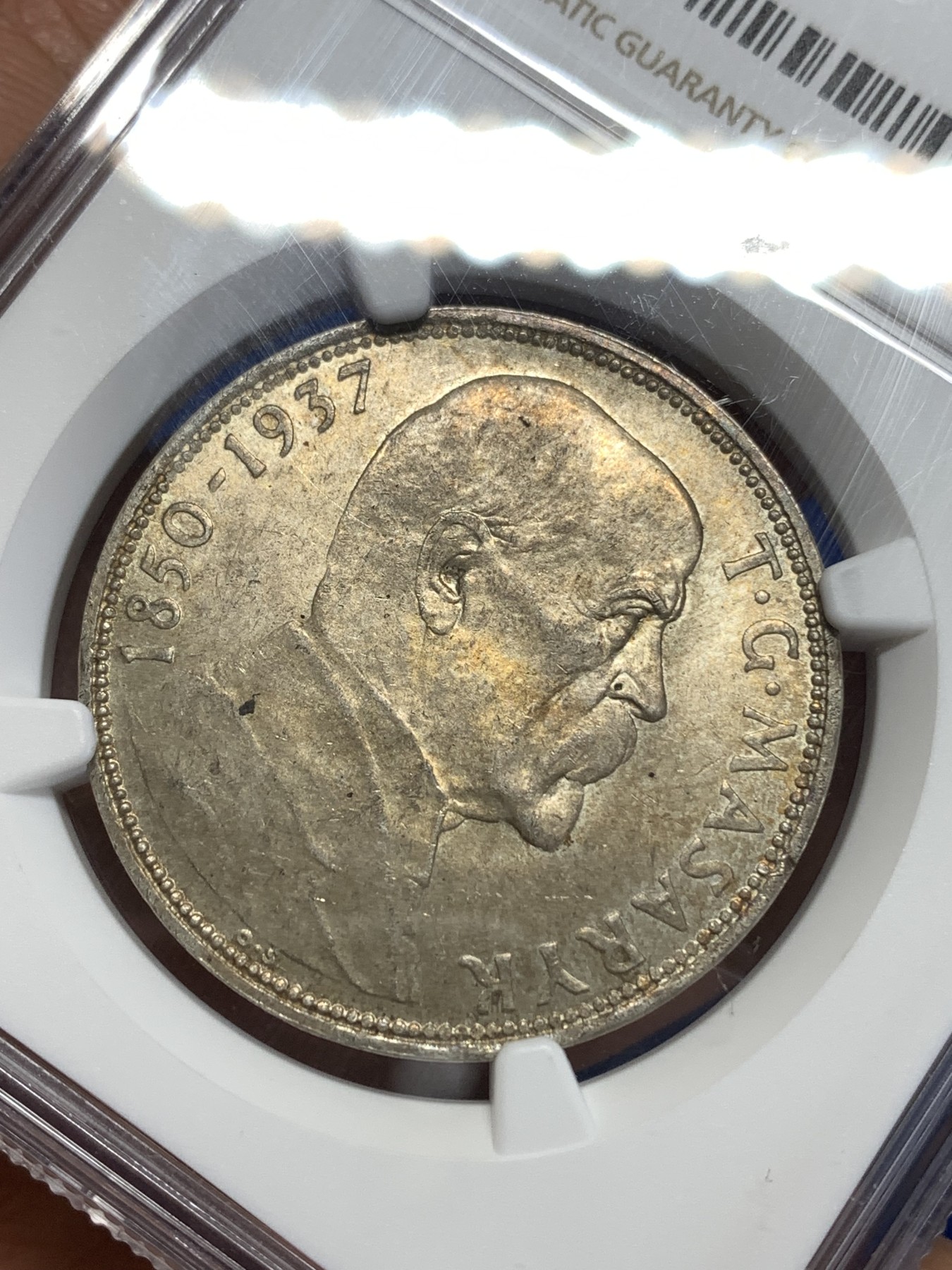 《竞宝斋》第218场-周日，周一 2场 (全场包邮) NGC MS64 1937捷克斯洛伐克20k大银币