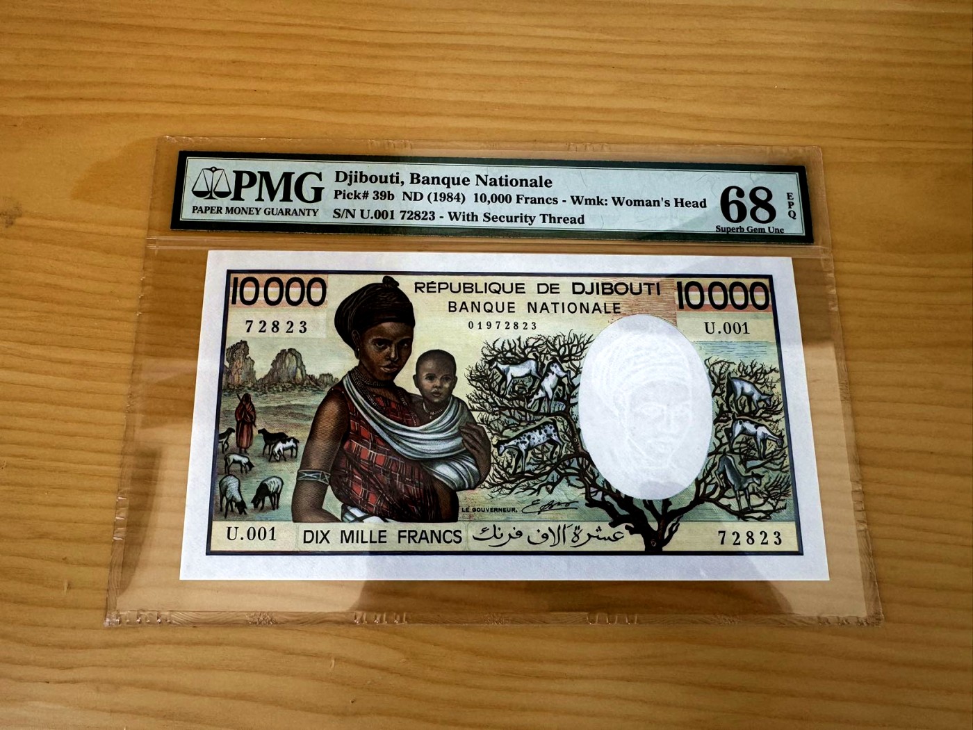 【Blue Auction】✨世界纸币精拍第398期【精】 吉布提 1984年10000法郎 羊上树 PMG68EPQ 高分