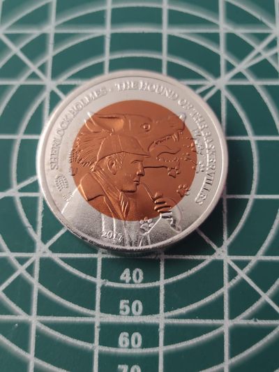 燕姐换藏第70拍 加纳2017年夏洛克福尔摩斯双色钛币