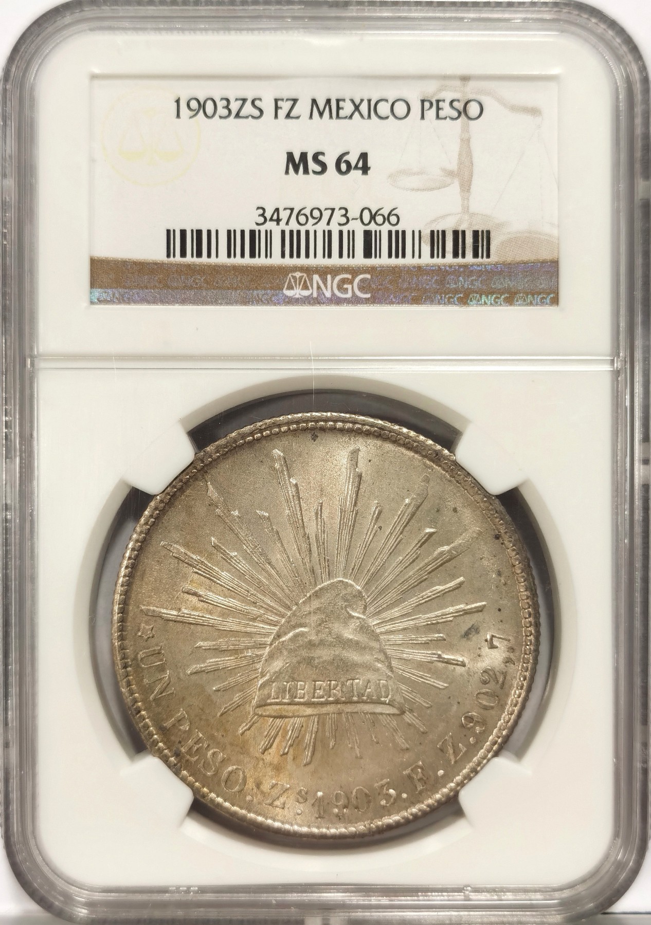 博洋堂【北京钱博会拍卖周】精品专场暨第54期（全场包邮） NGC MS64 墨西哥 1903年ZS FZ直边鹰洋 比索