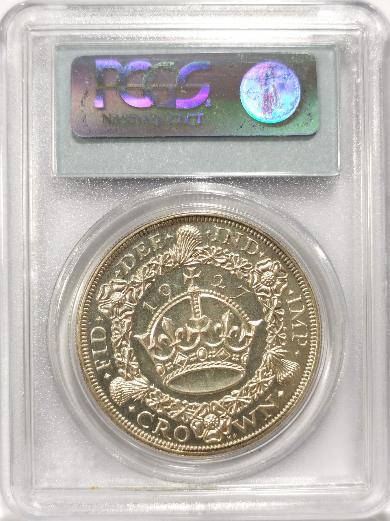 博洋堂【北京钱博会拍卖周】精品专场暨第54期（全场包邮） PCGS PR63 英国1927年花冠克朗银币