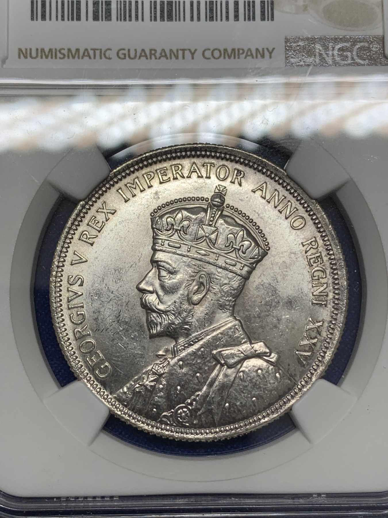 《竞宝斋》第219场-周日，周一 2场 (全场包邮) NGC-MS62 英属加拿大 1935年 乔治五世 划船 一元大银币 早期品种 好品难得