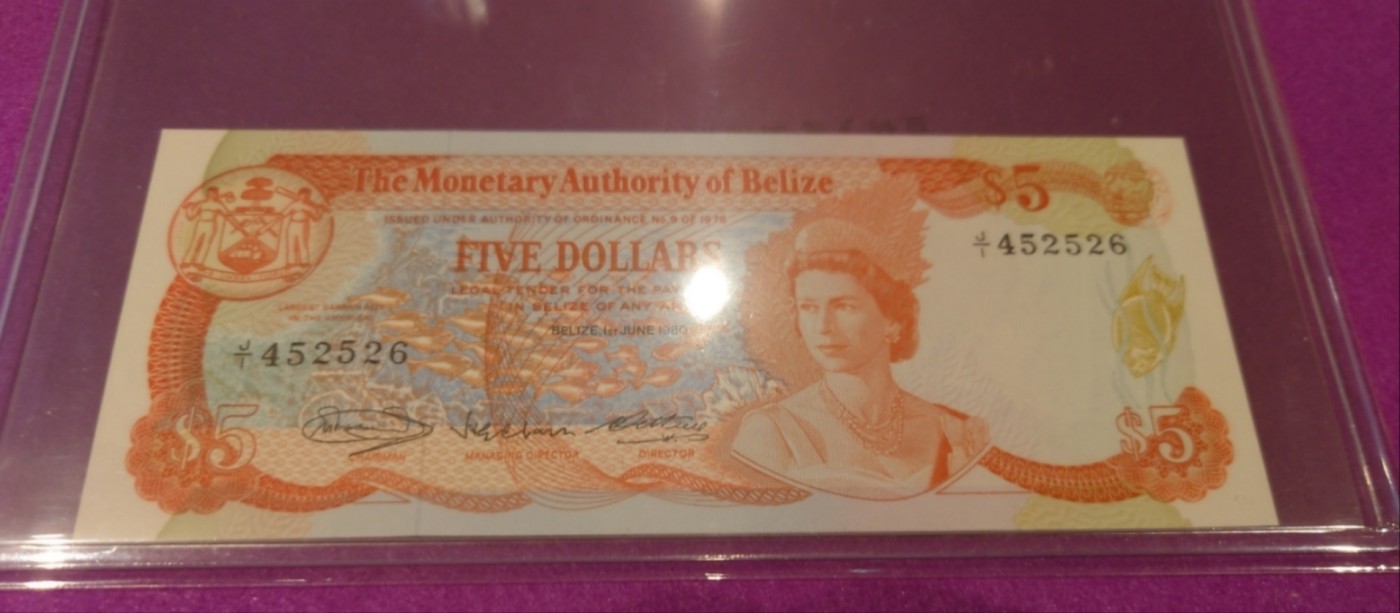 【世界钱币】精选微拍第85期暨2023年第三十二期 部分卖剩杂货大卖场(欧美洋洲篇) 1980年伯利兹5元 首发J1冠少见 全新绝品