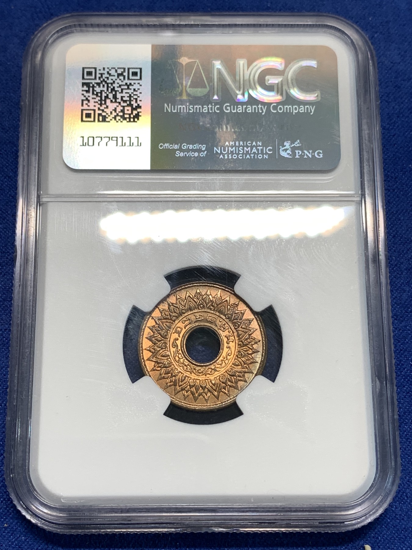 《竞宝斋》第219场-周日，周一 2场 (全场包邮) NGC-MS66RB 1941年泰国1撒当铜币，冠军分，辅币66分十分少见难得，一步到位品种