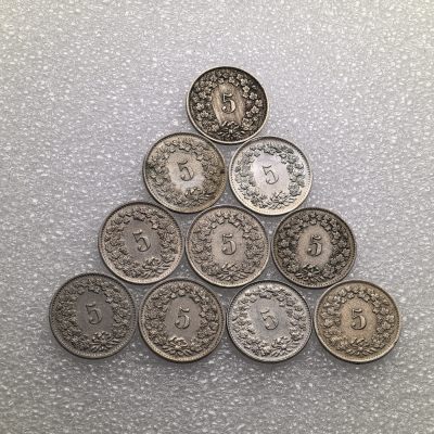 【铜匠收藏】第『63』散币 少量批发局《接受代拍 代送NGC评级》 - 瑞士 5生丁 10枚 镍币