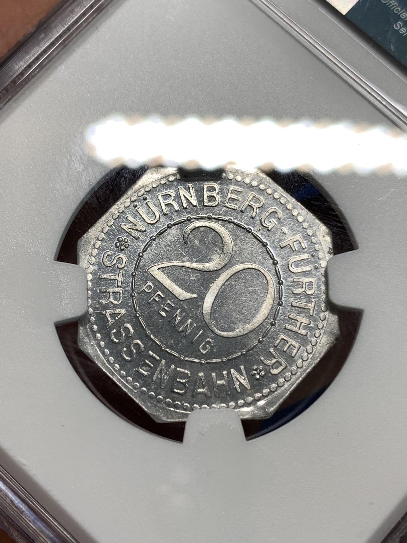 《竞宝斋》第219场-周日，周一 2场 (全场包邮) NGC-MS66 1920年德国紧急状态时期，纽伦堡20芬尼，景观系列，此枚高分难得，更高分数仅2枚