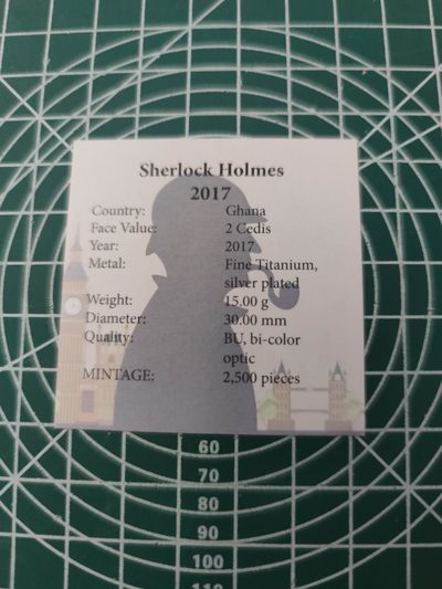 燕姐换藏第70拍 加纳2017年夏洛克福尔摩斯双色钛币