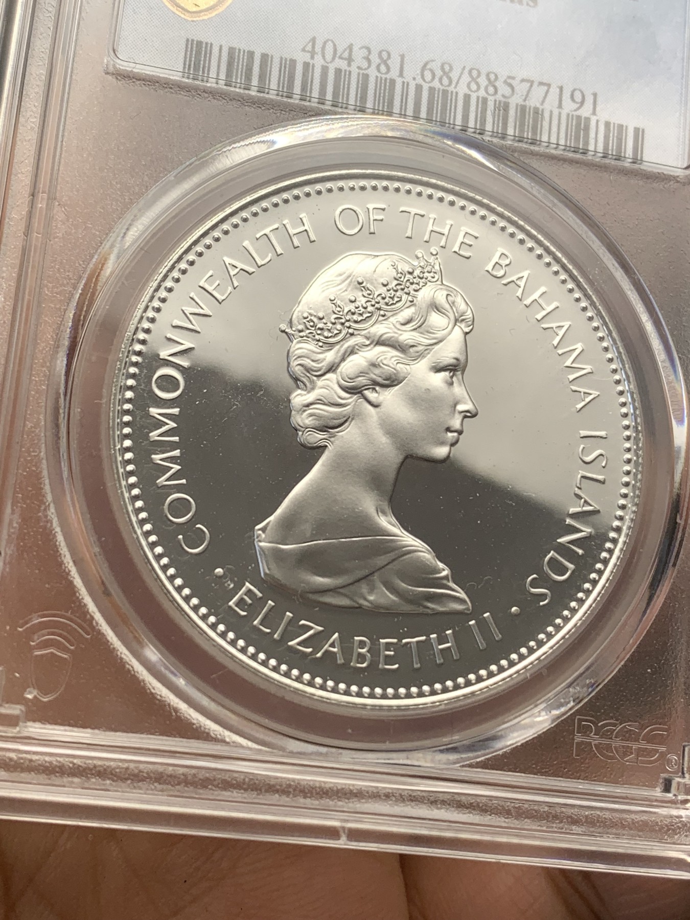 《竞宝斋》第219场-周日，周一 2场 (全场包邮) 冠军分 PCGS PR68 巴哈马1971年正面年轻女王背火烈鸟2元精制银币