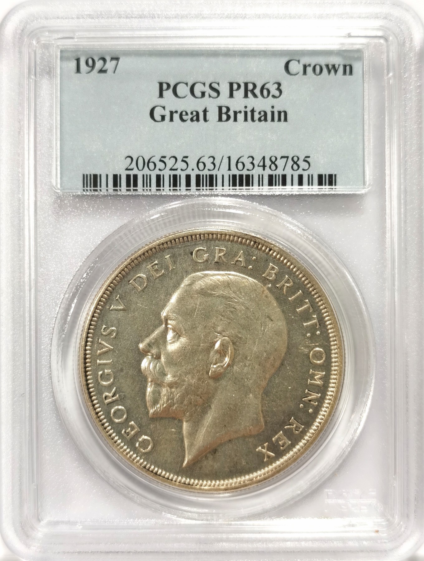 博洋堂【北京钱博会拍卖周】精品专场暨第54期（全场包邮） PCGS PR63 英国1927年花冠克朗银币