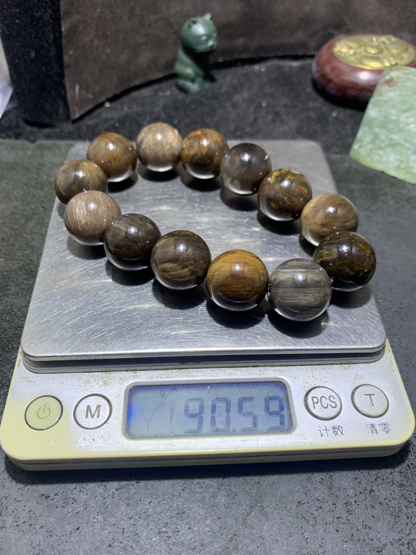 放福利，天然缅甸树化玉（木化玉）手串一条！
