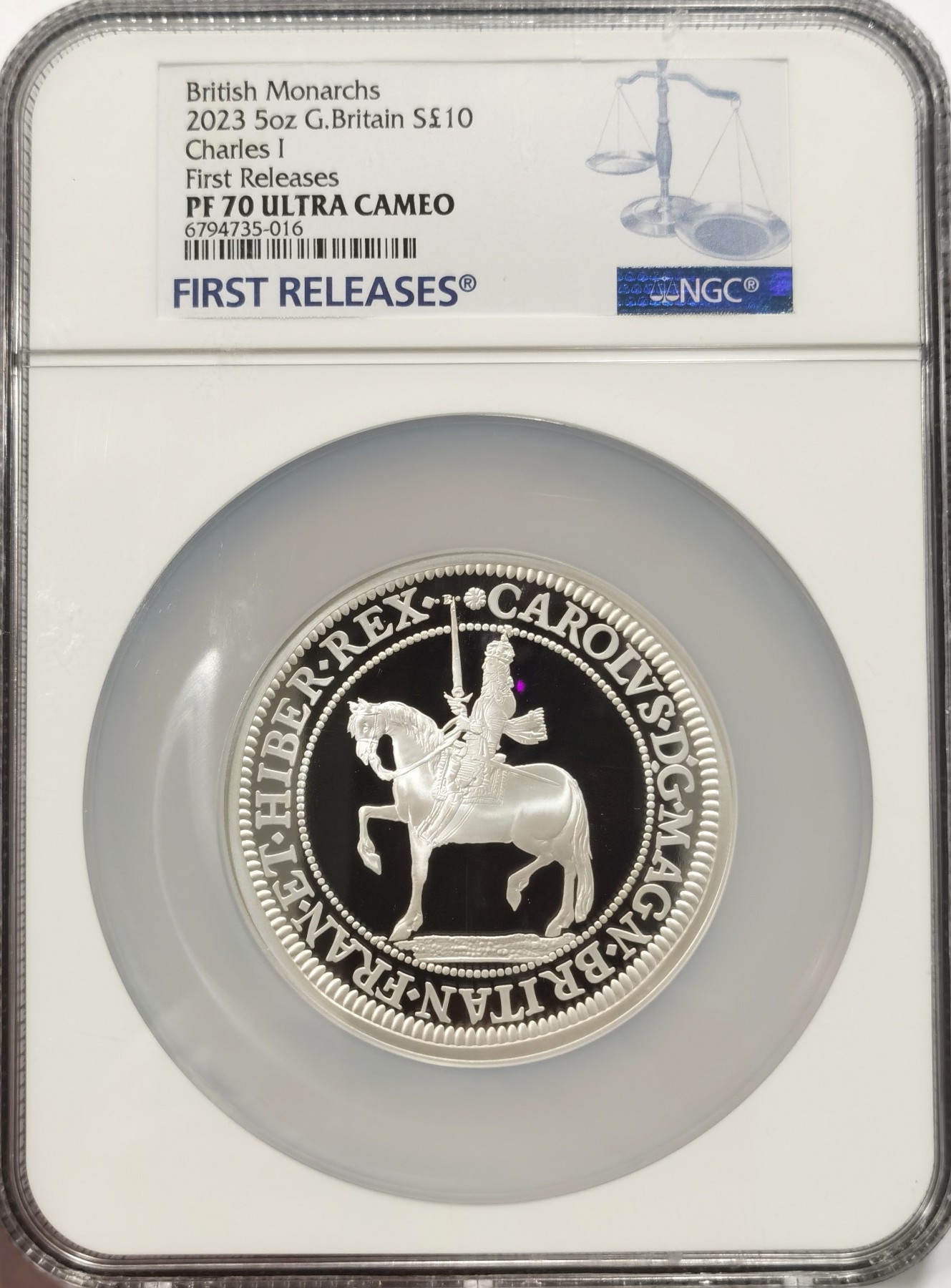 博洋堂【北京钱博会拍卖周】精品专场暨第54期（全场包邮） NGC PR70UC 英国2023年伟大君王系列查尔斯一世5盎司大银币，面值10镑，发行量仅257枚，其中70分满分仅32枚，国内首见