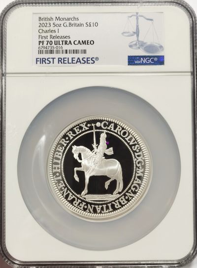 博洋堂【北京钱博会拍卖周】精品专场暨第54期（全场包邮） - NGC PR70UC 英国2023年伟大君王系列查尔斯一世5盎司大银币，面值10镑，发行量仅257枚，其中70分满分仅32枚，国内首见