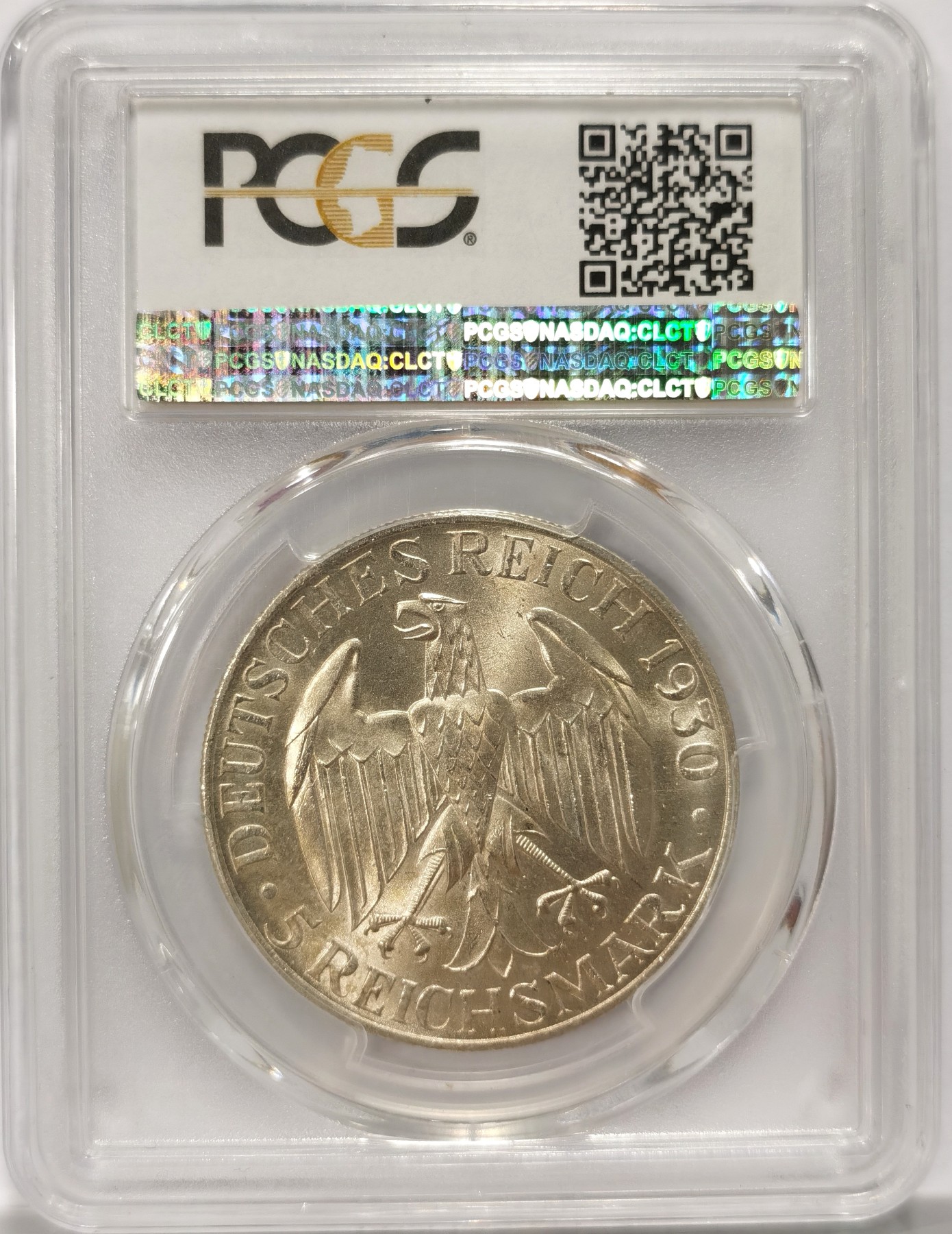 博洋堂【北京钱博会拍卖周】精品专场暨第54期（全场包邮） PCGS MS65 德国魏玛共和国1930年A齐柏林飞艇5马克银币，高分收藏级