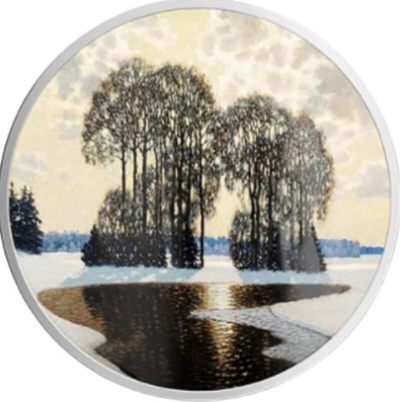 【北京钱博会拍卖周】+【海寕潮】拍卖第九十二期 - 【海寧潮J】拉脱维亚2022年韦勒姆斯·珀维蒂斯《冬日》彩银币原价1200元