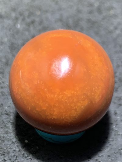南红玛瑙柿子红2.0随形圆珠一颗， - 南红玛瑙柿子红2.0随形圆珠一颗，