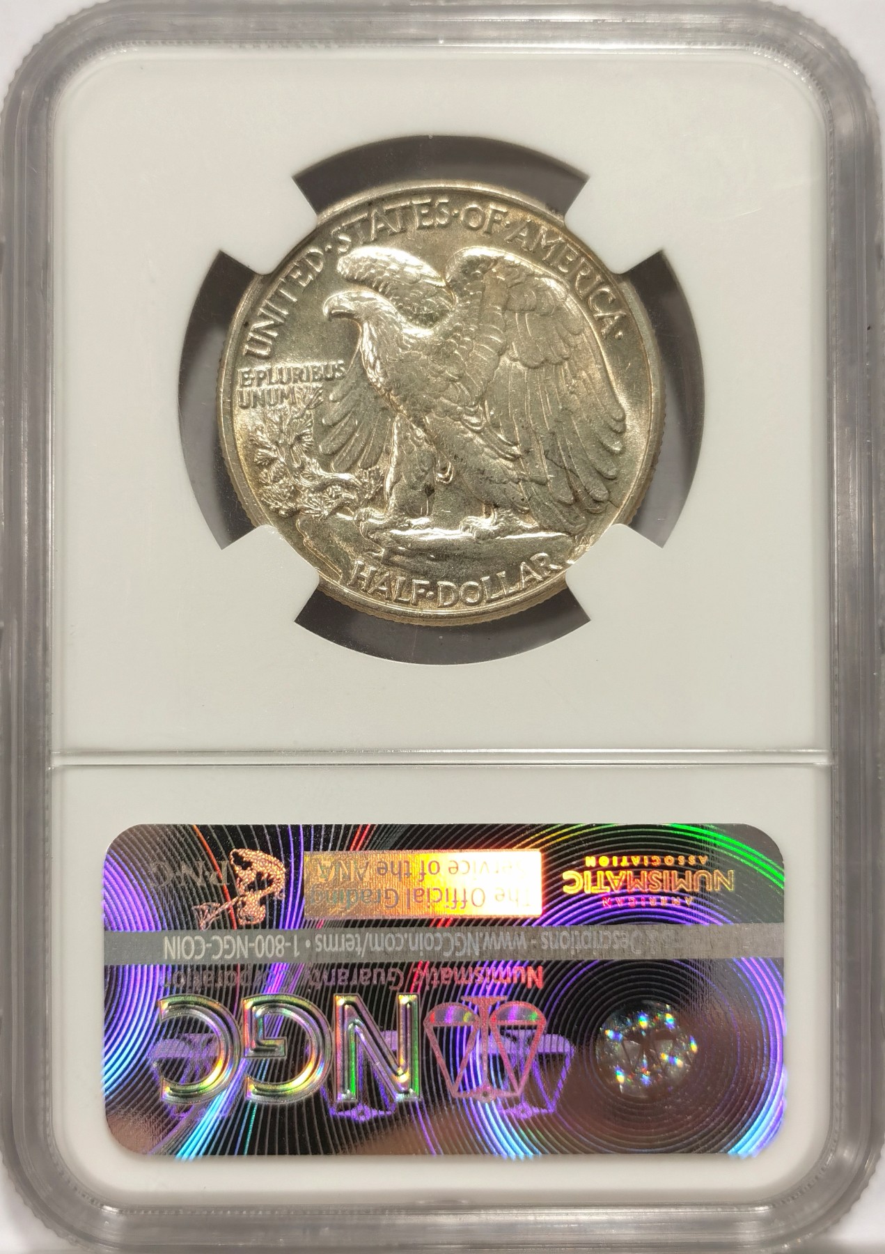 博洋堂【北京钱博会拍卖周】精品专场暨第54期（全场包邮） NGC MS62 美国1941年行走女神半美元银币，原汁原味老包浆，币面干净又漂亮，低评，状态和品质绝对不输63的分数