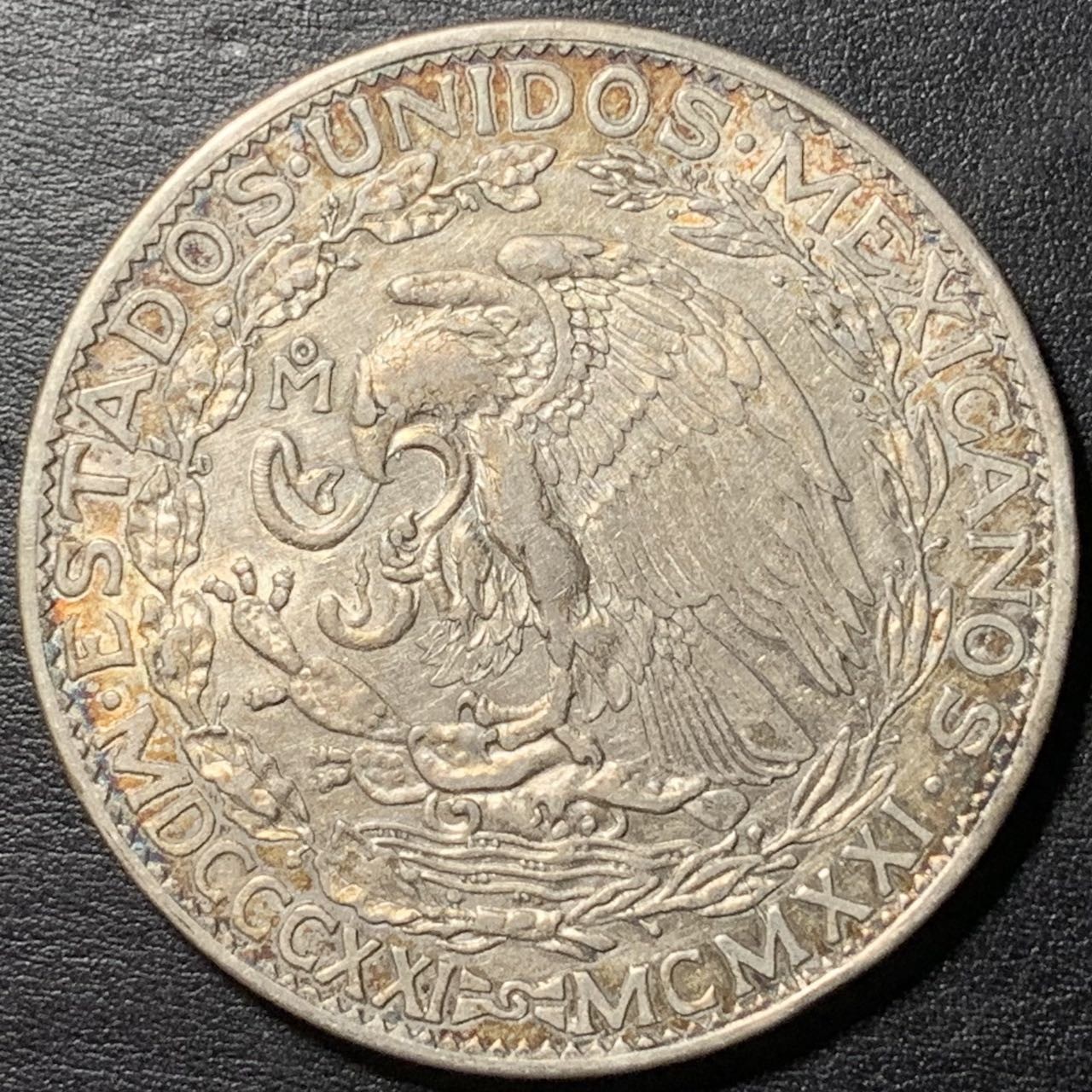 紫瑗钱币——第326期拍卖 墨西哥 1921年 独立2周年 自由女神 2比索 银币 26.67克 0.9银