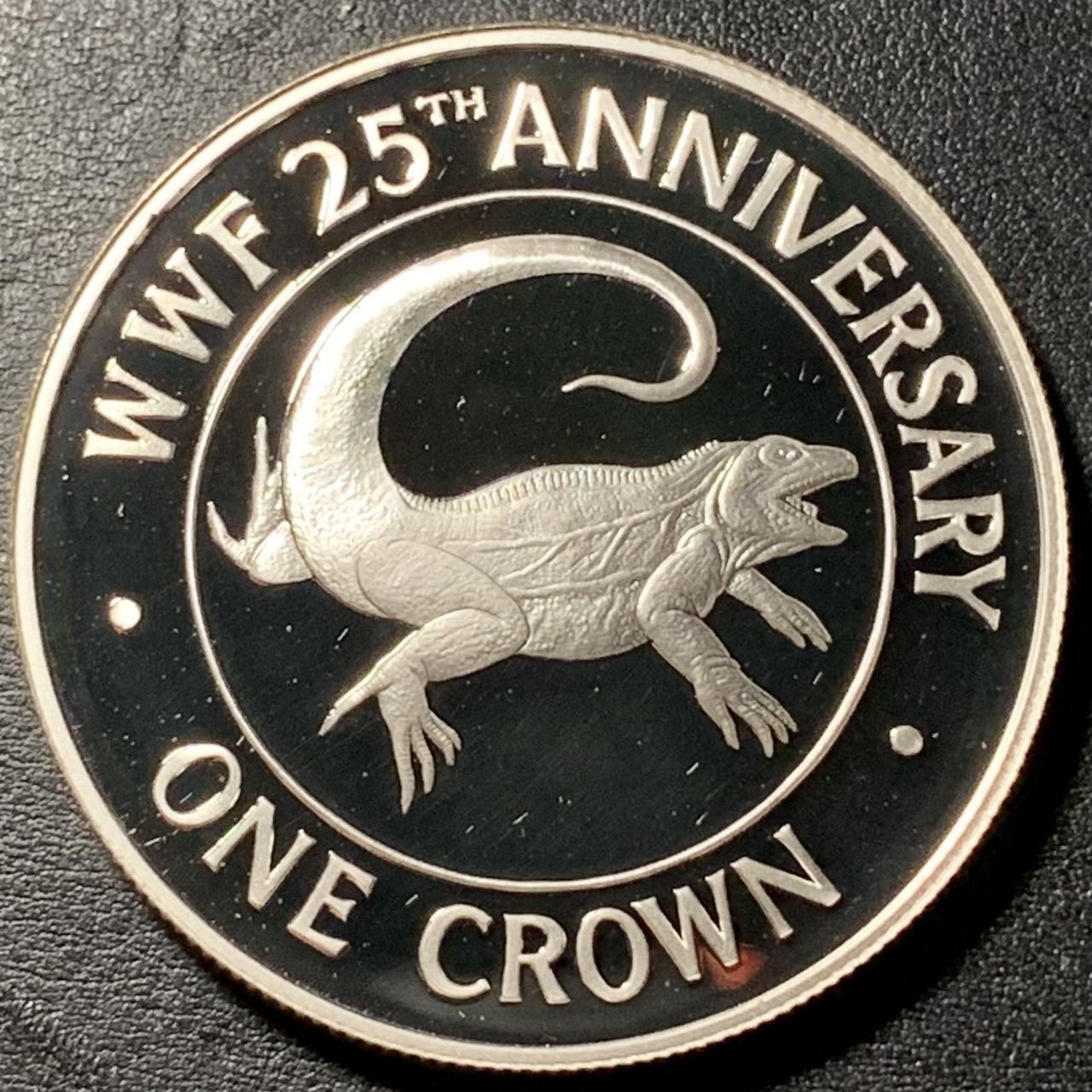 紫瑗钱币——第326期拍卖 特克斯与凯恩斯 1988年 WWF世界濒危野生动物 特克斯巨蜥 1克朗 28.28克 0.925银 精制