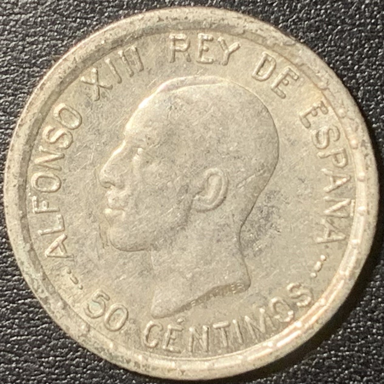 紫瑗钱币——第326期拍卖 西班牙 1926年 阿方索十三世 50分 2.5克 0.835银