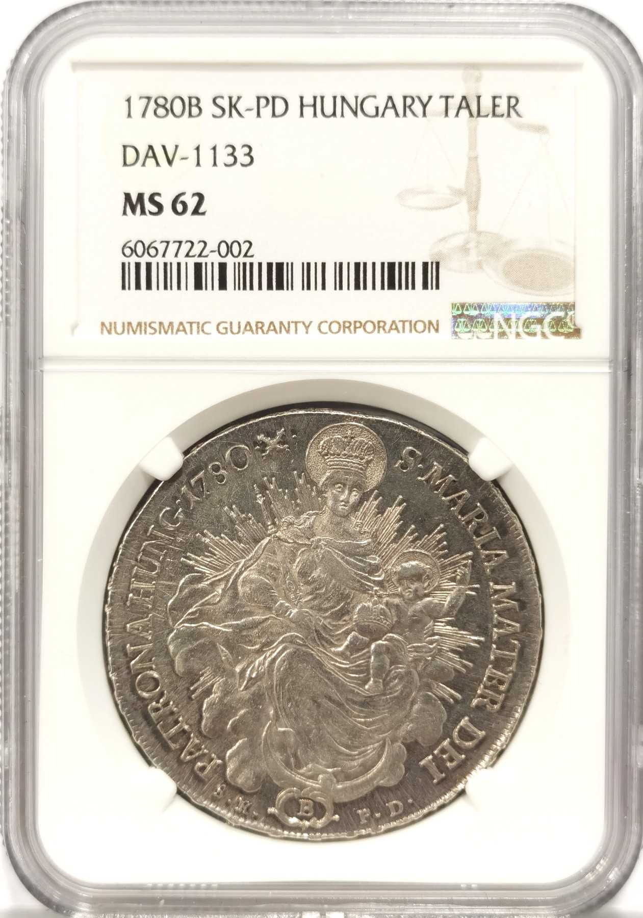 博洋堂【北京钱博会拍卖周】精品专场暨第54期（全场包邮） NGC MS62 匈牙利1780圣母抱婴版原铸大奶妈，实物镜面底板凝霜浮雕prooflike，AW拍品成交价原8500+