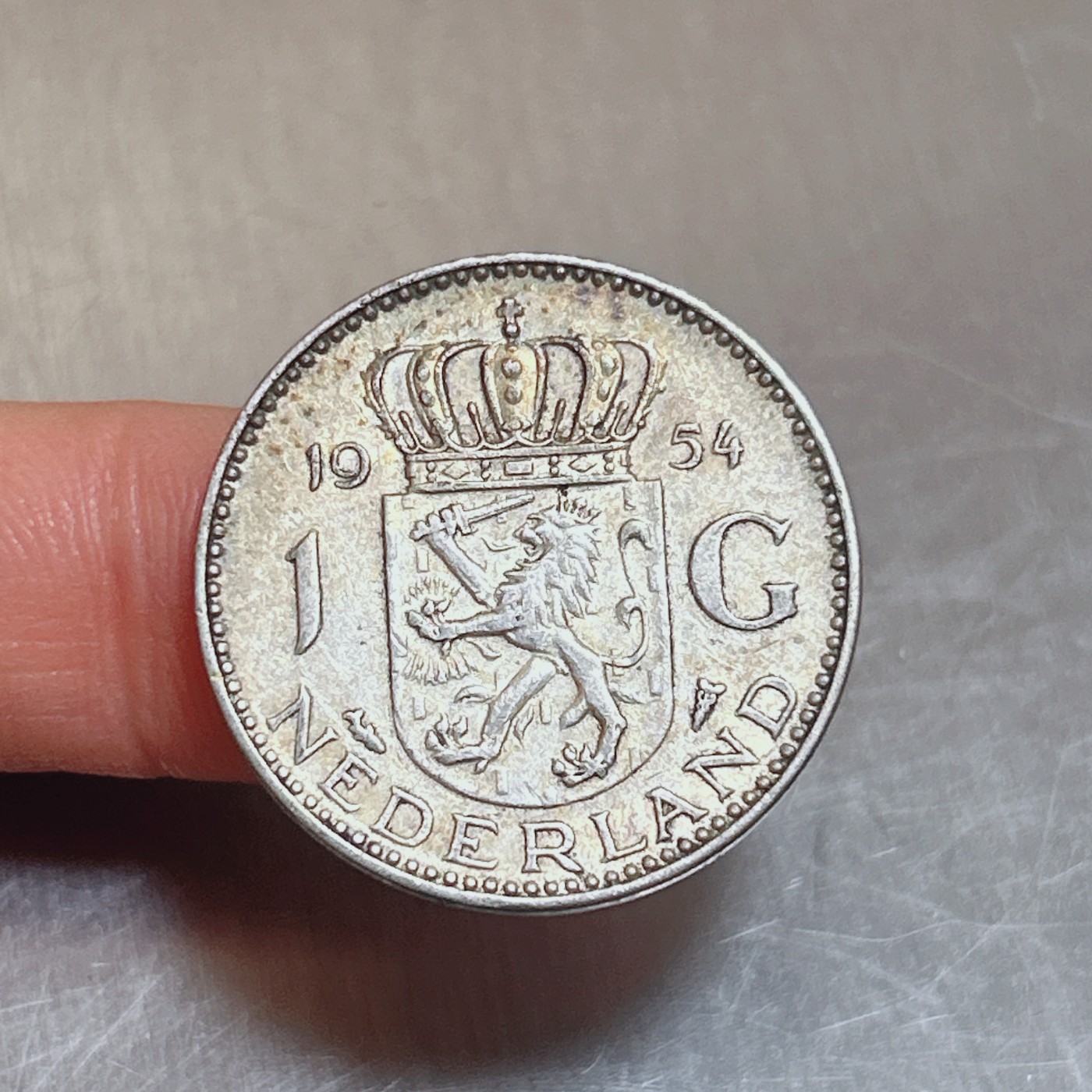 第一海外回流一元起拍收藏 银币专场 第70期 1954年荷兰银币 朱利安娜女王1盾银币