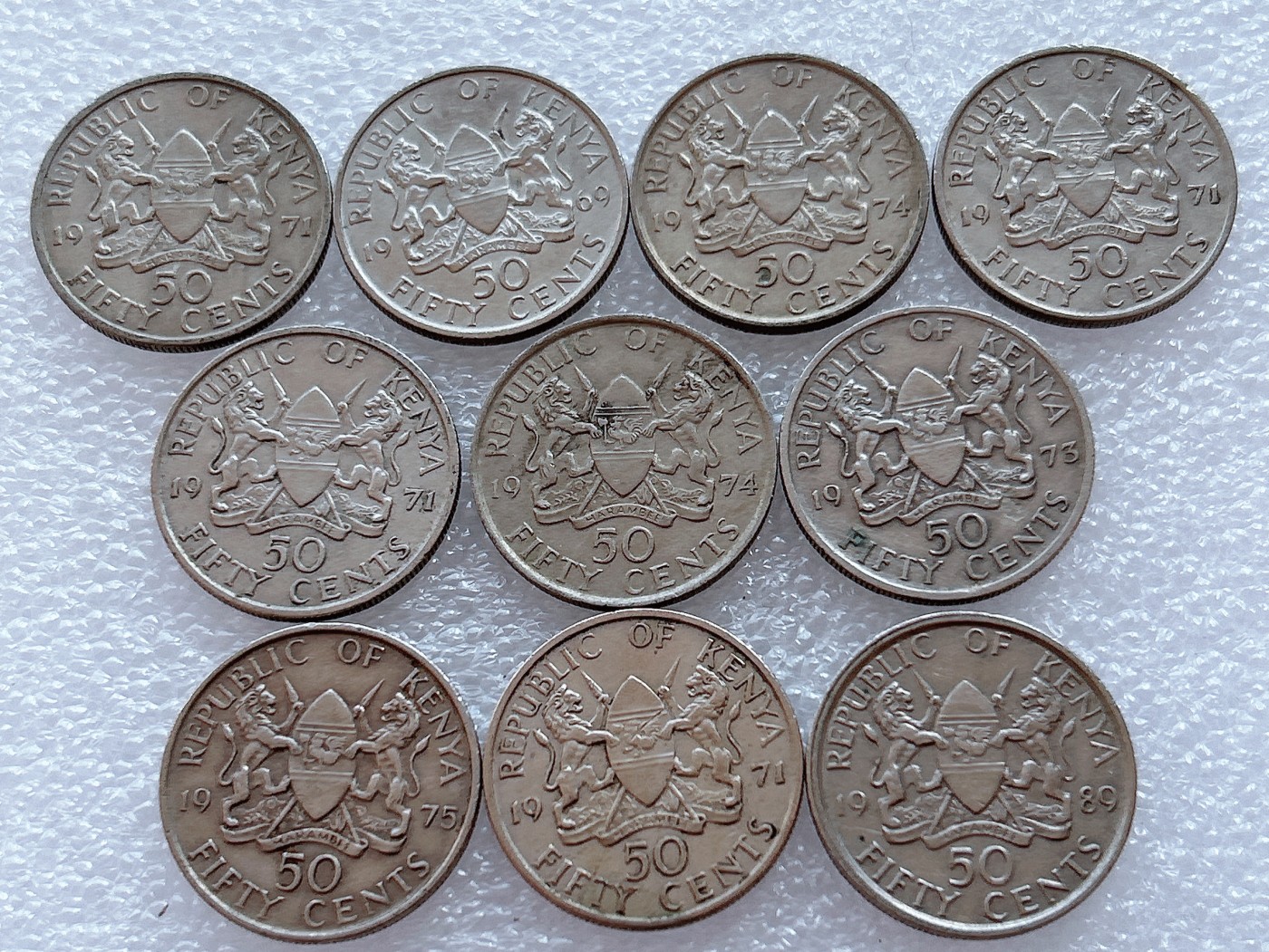 全场一元起拍 世界钱币散币、银币专场 第42期 肯尼亚50分 10枚 好品