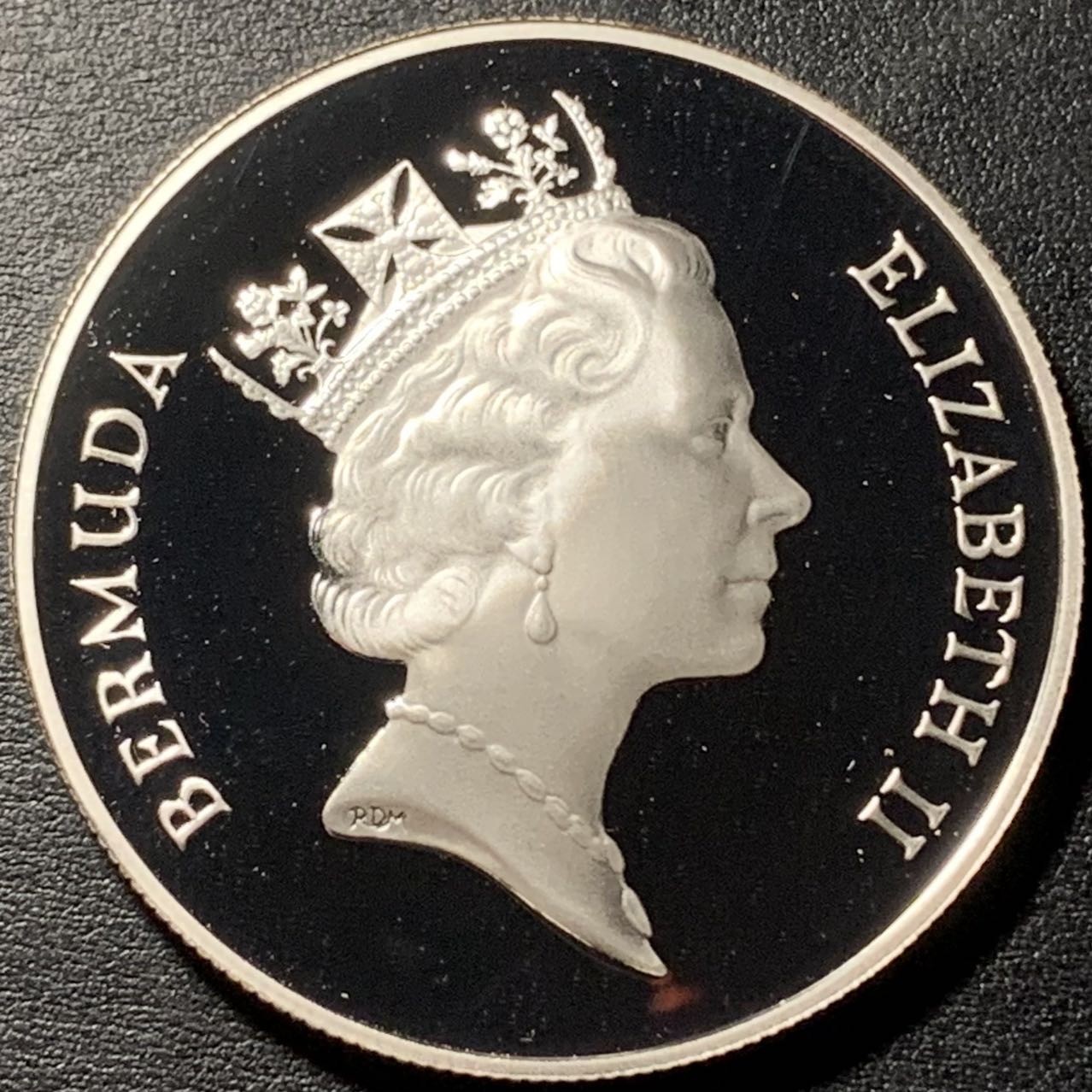 紫瑗钱币——第326期拍卖 百慕大 1986年 珍稀海洋动物 大海龟 1元 28.28克 0.925银 精制